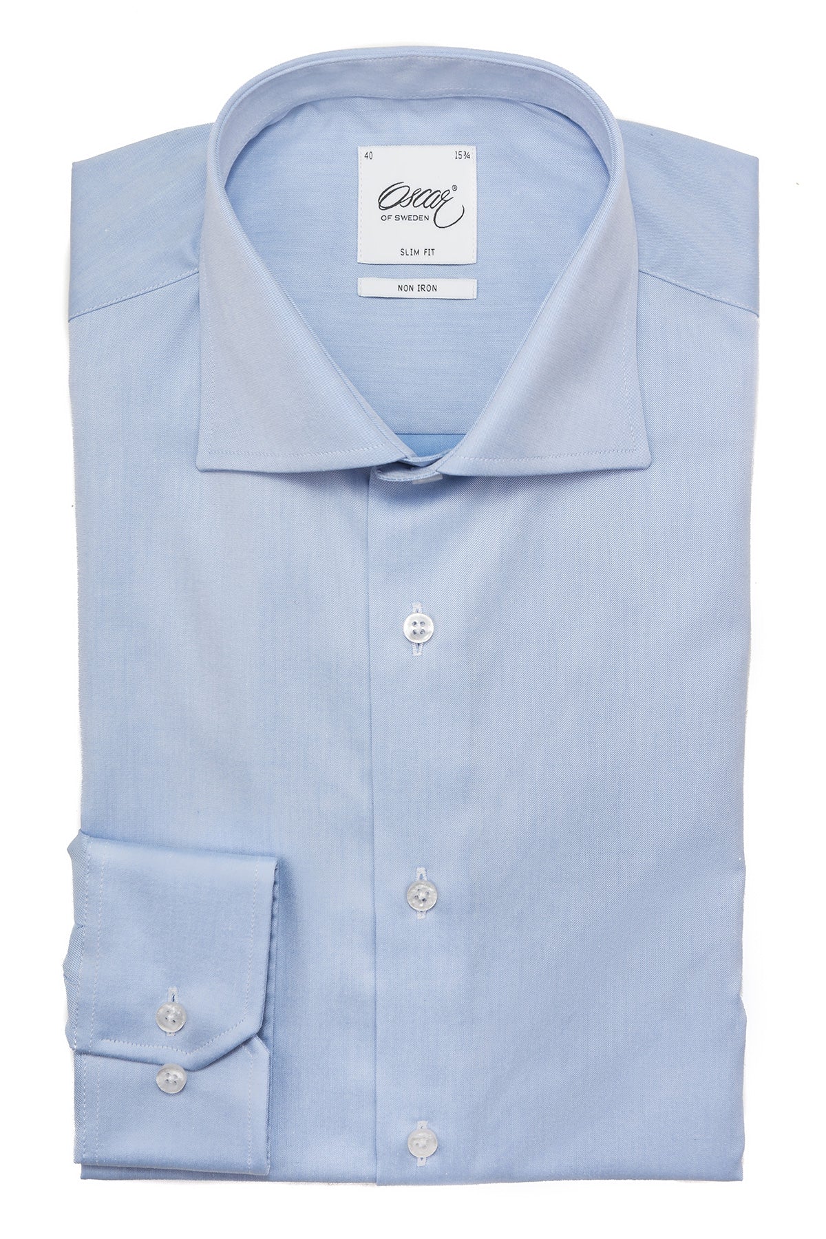 Light blue non iron slim fit shirt