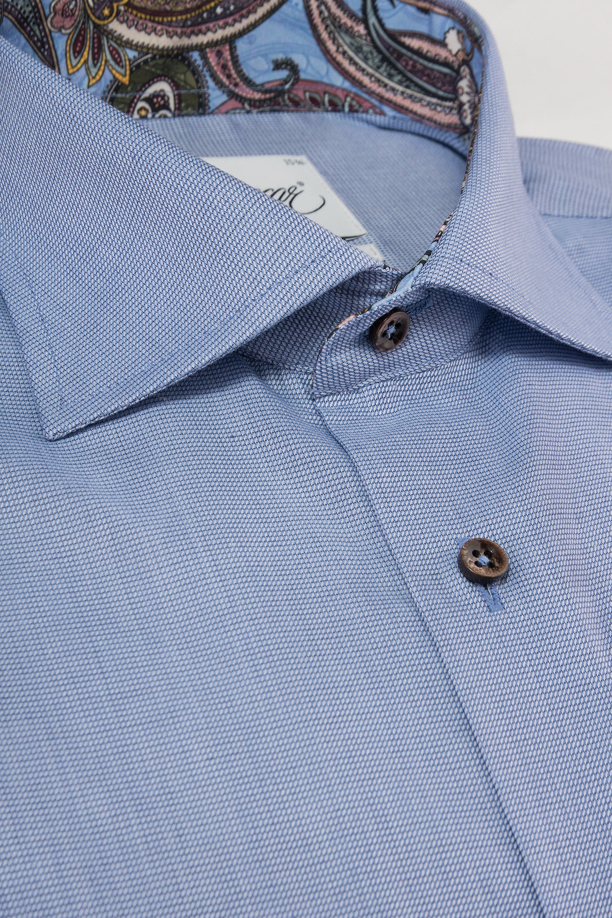 Blue regular fit shirt with contrast details