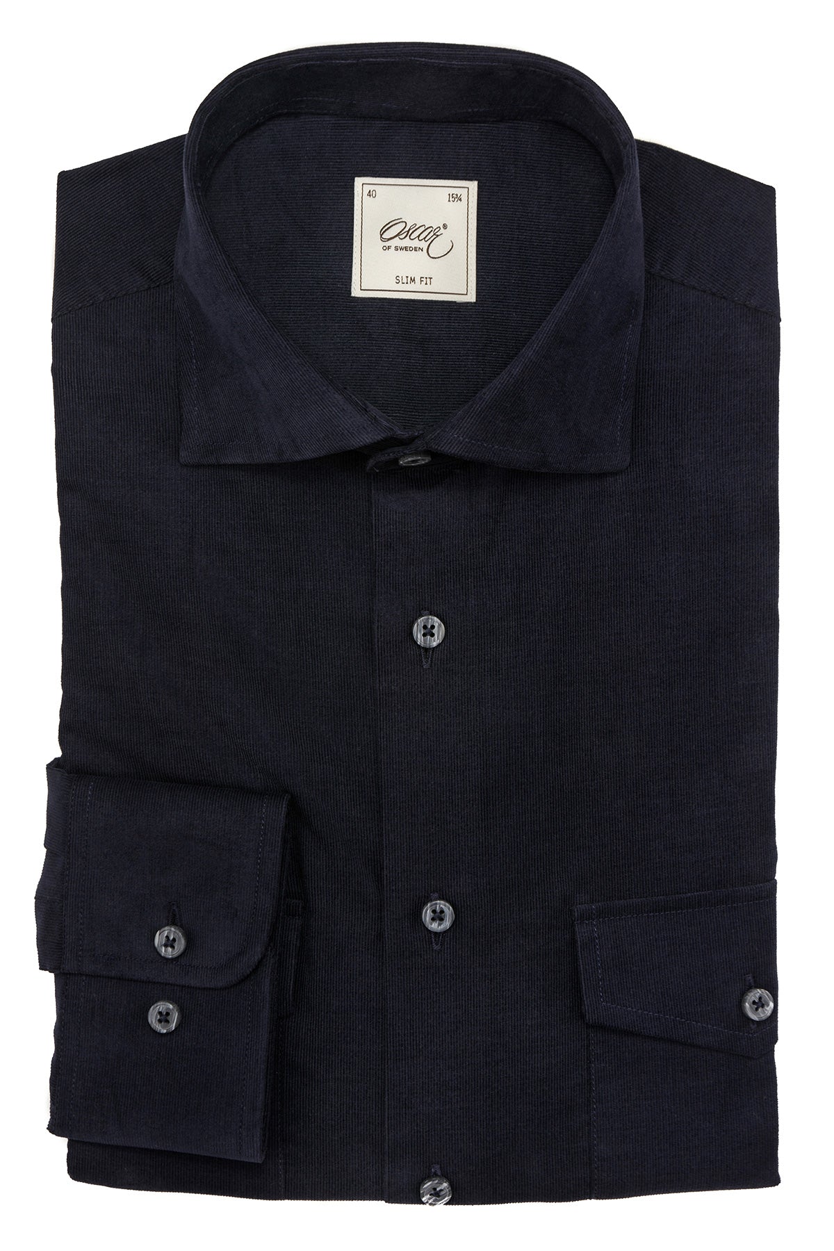 Navy blue baby corduroy regular fit shirt