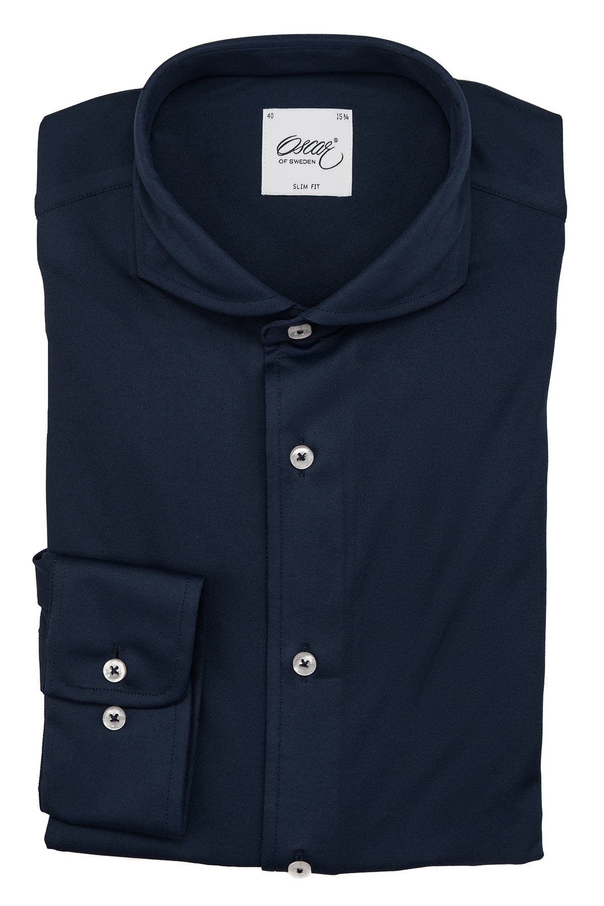 Navy blue stretch slim fit shirt