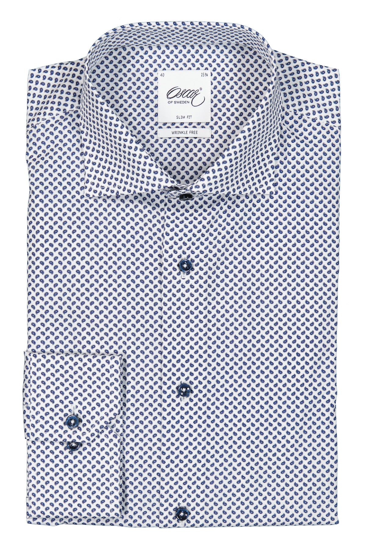 Blue printed slim fit shirt