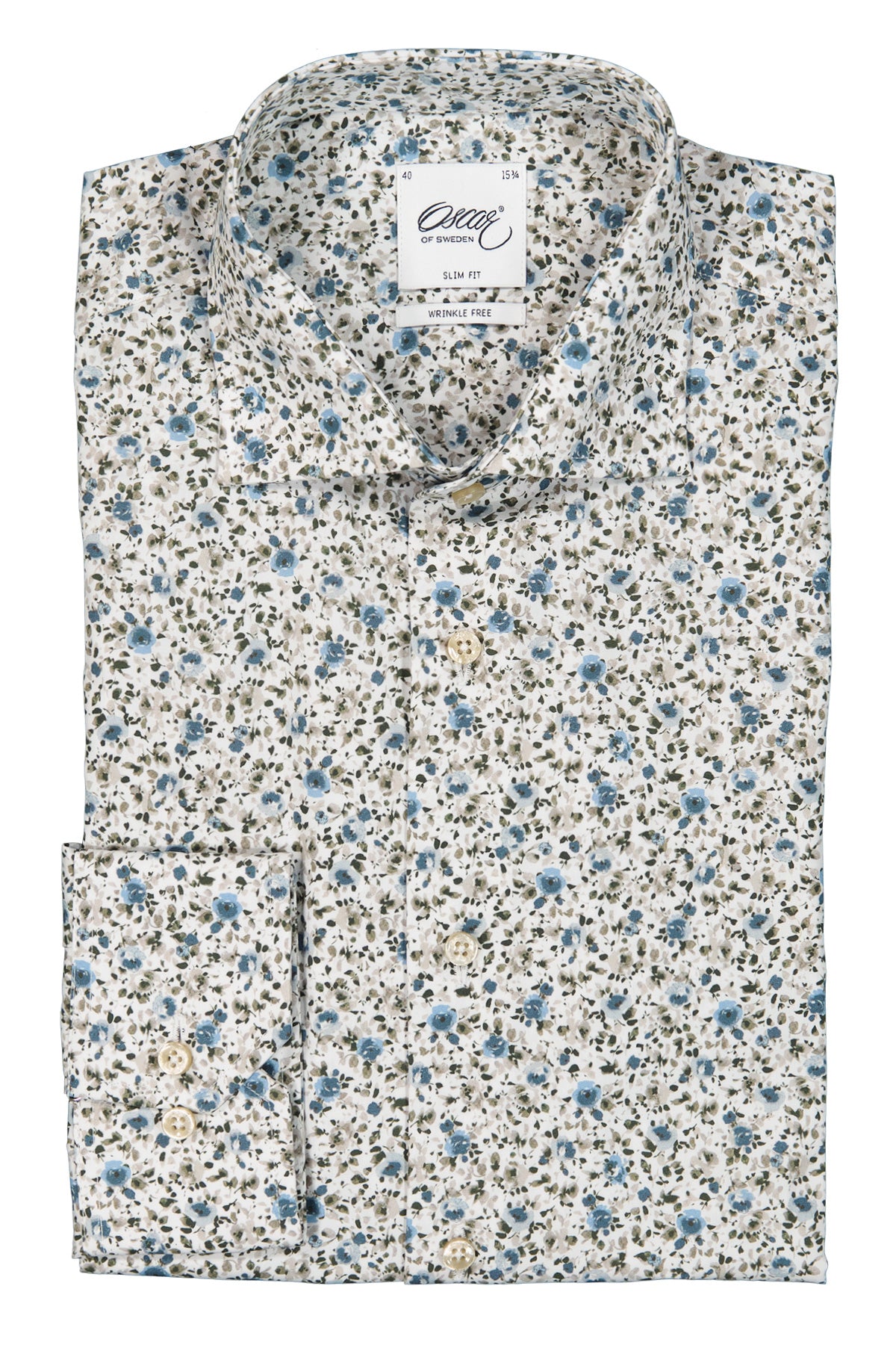 Flower printed slim fit shirt