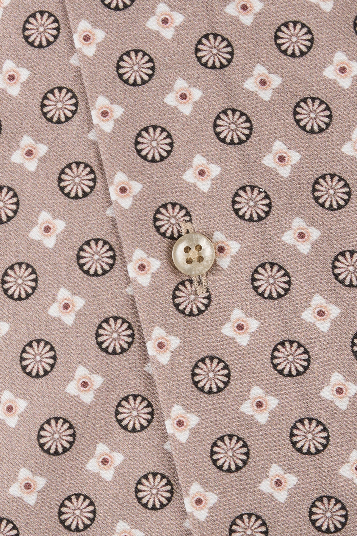 Beige patterned shirt regular fit