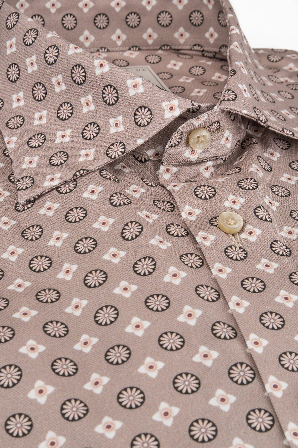 Beige patterned shirt regular fit
