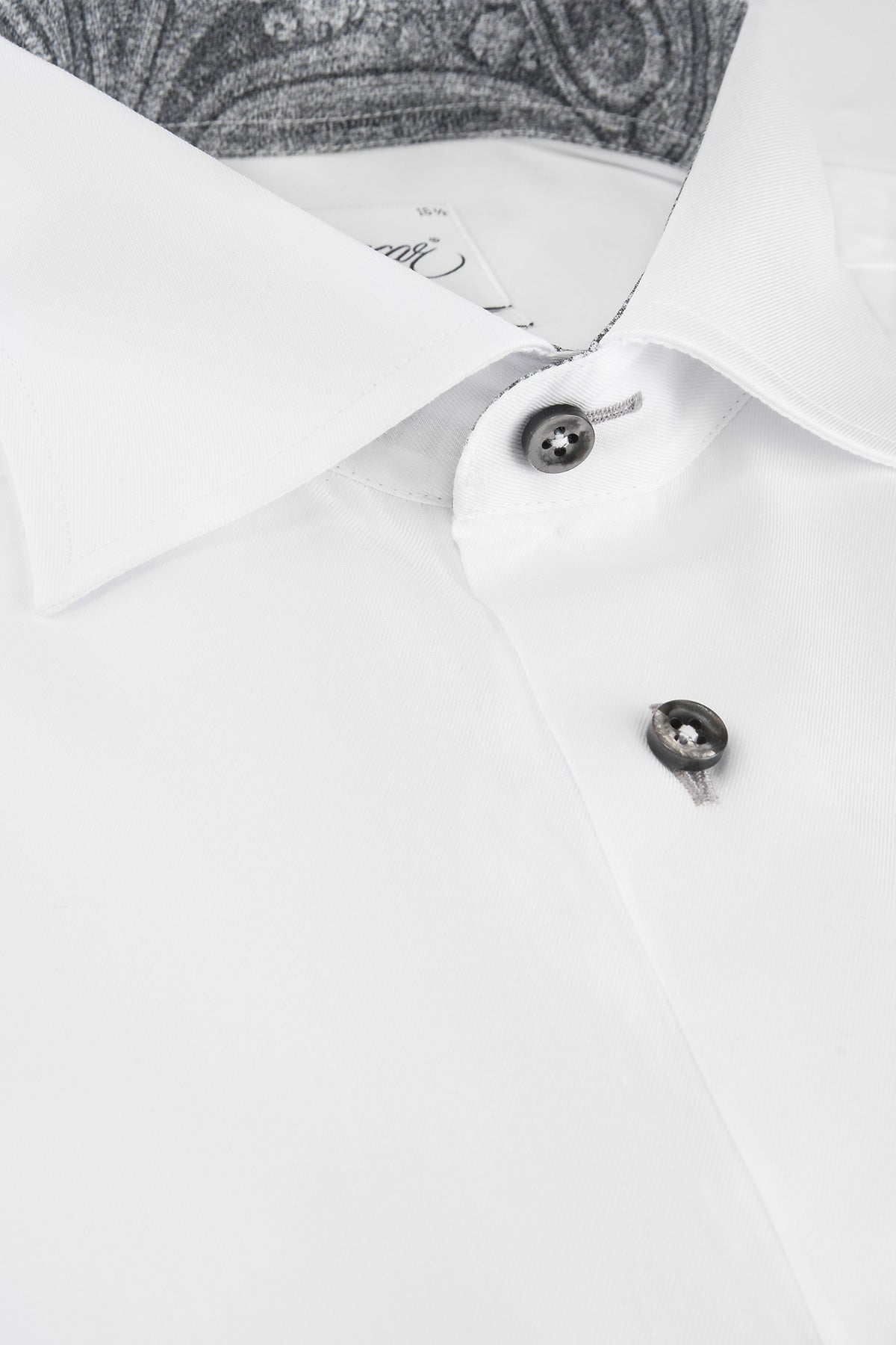 White regular fit shirt with grey contrast details