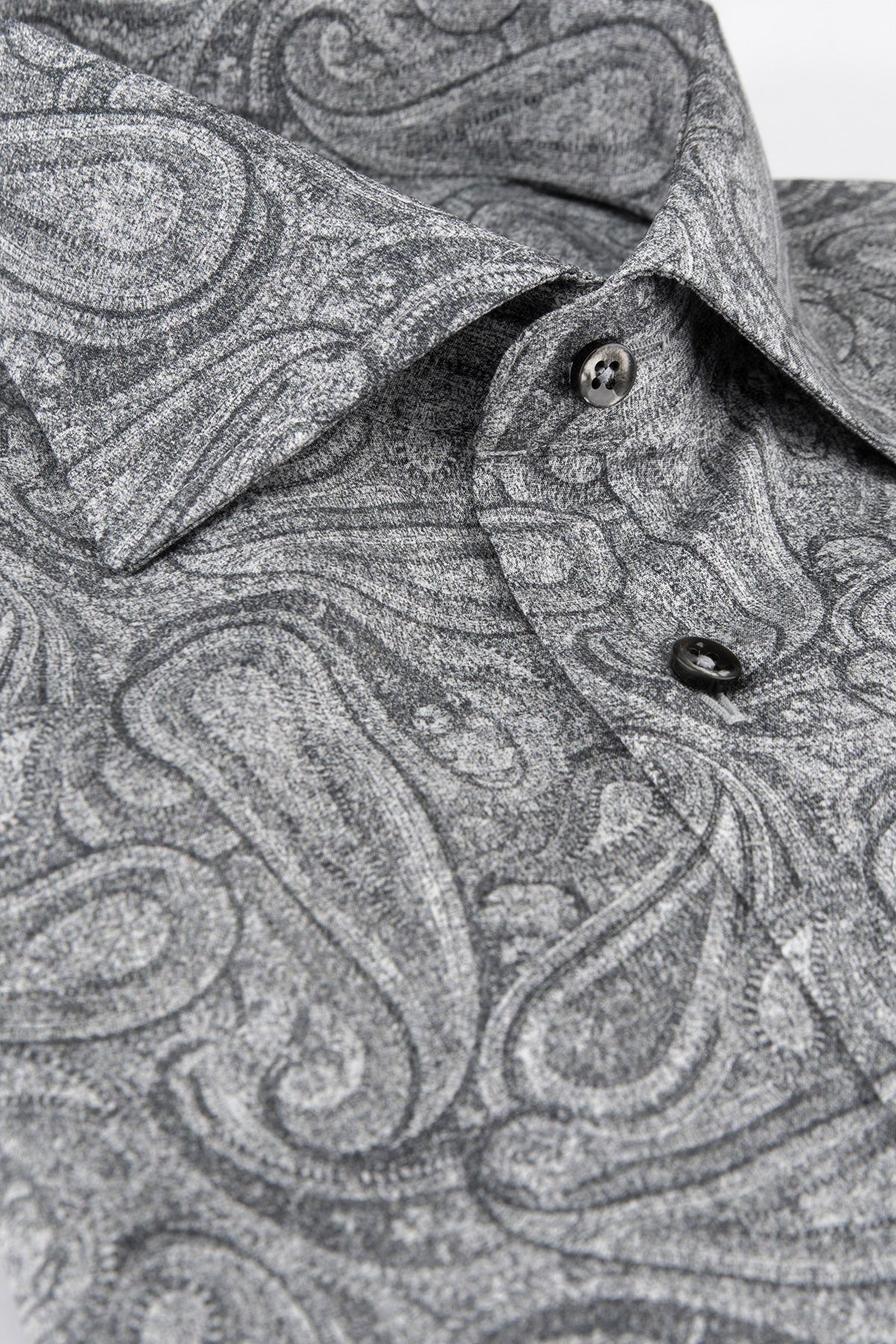 Grey paisley printed regular fit shirt
