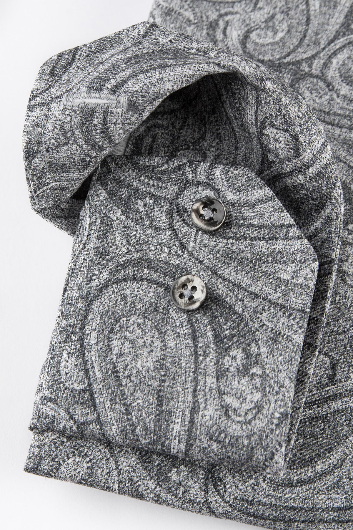 Grey paisley printed regular fit shirt