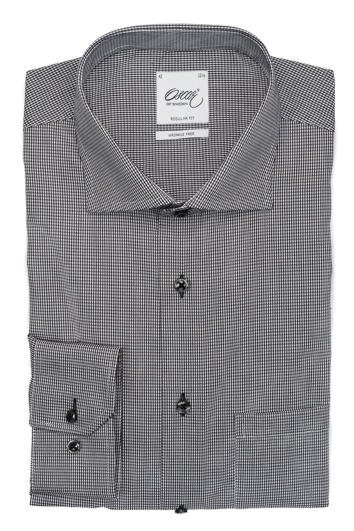 Grey checked regular fit shirt