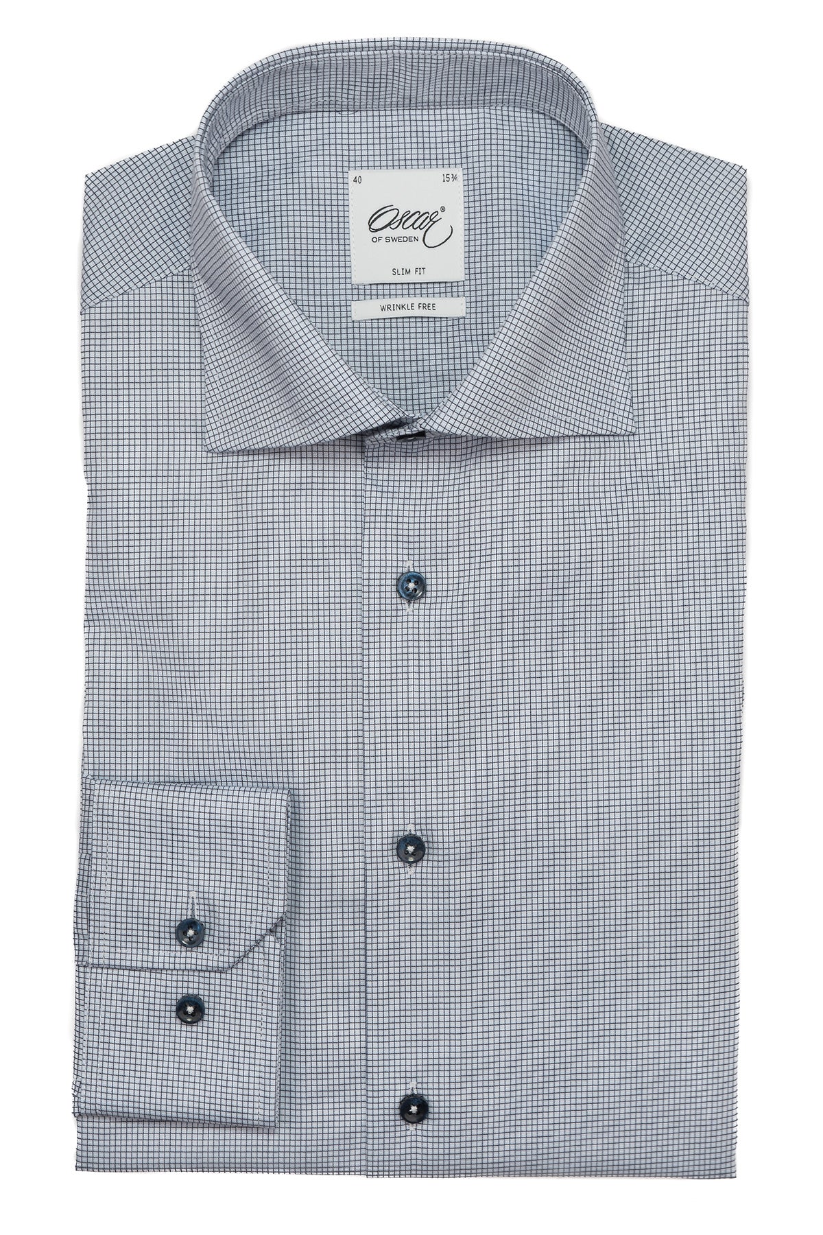 Blue checked regular fit extra long sleeves shirt