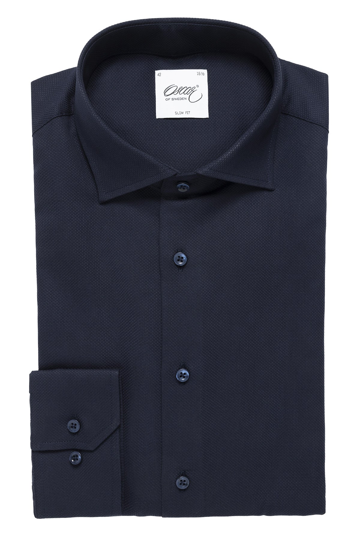 Navy blue giro inglese slim fit shirt