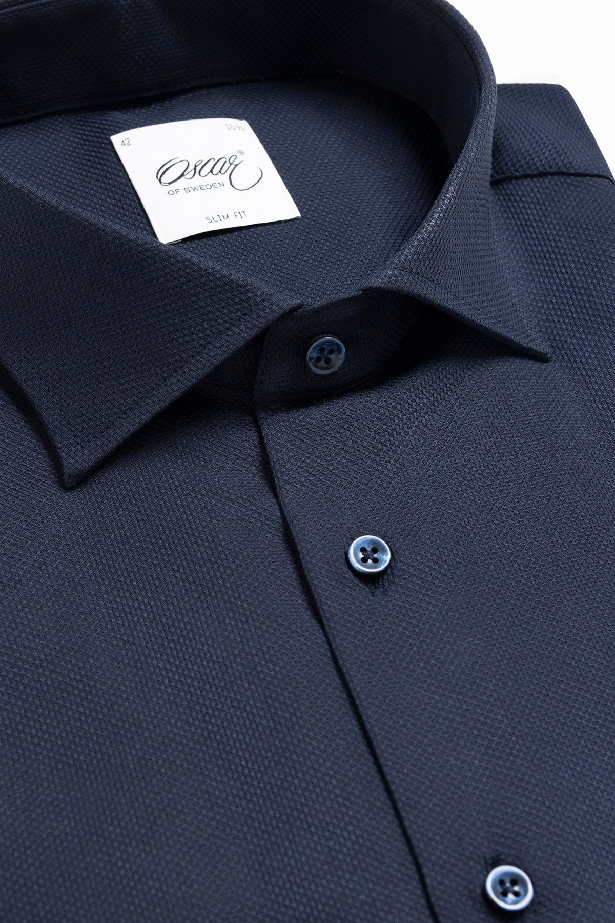 Navy blue giro inglese slim fit shirt