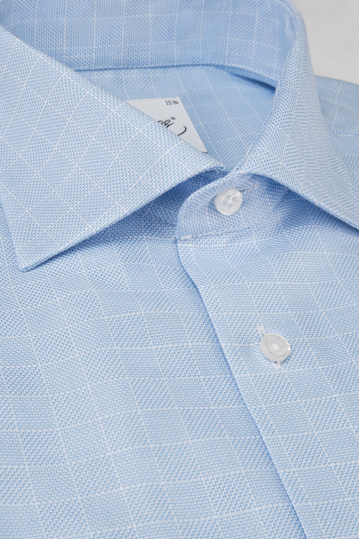 Light blue checked slim fit shirt