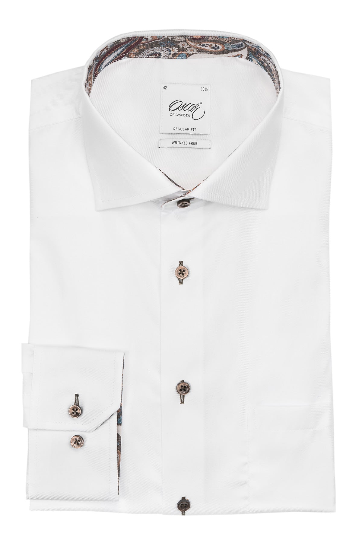 White regular fit shirt with contrast details