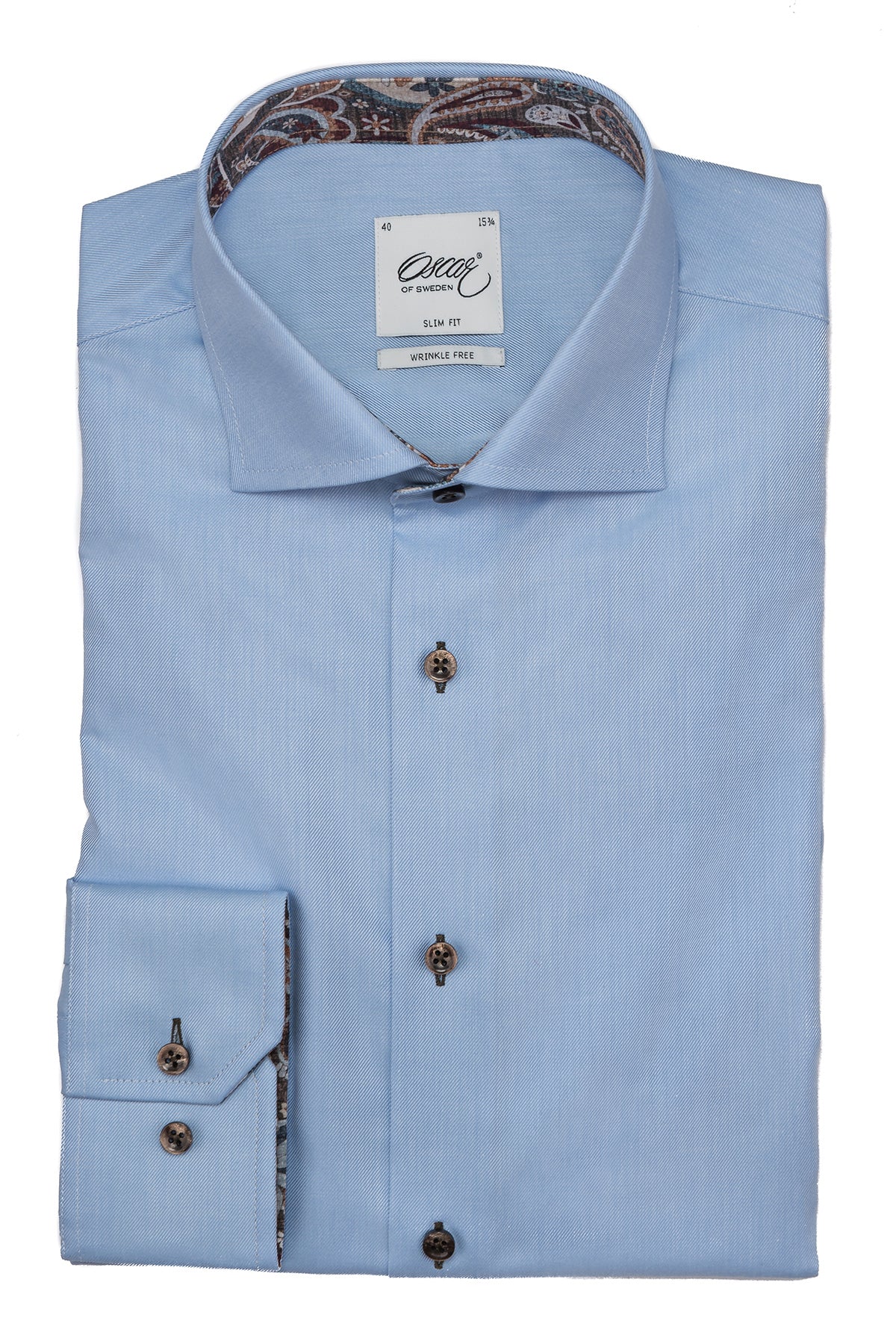 Light blue slim fit shirt with contrast details