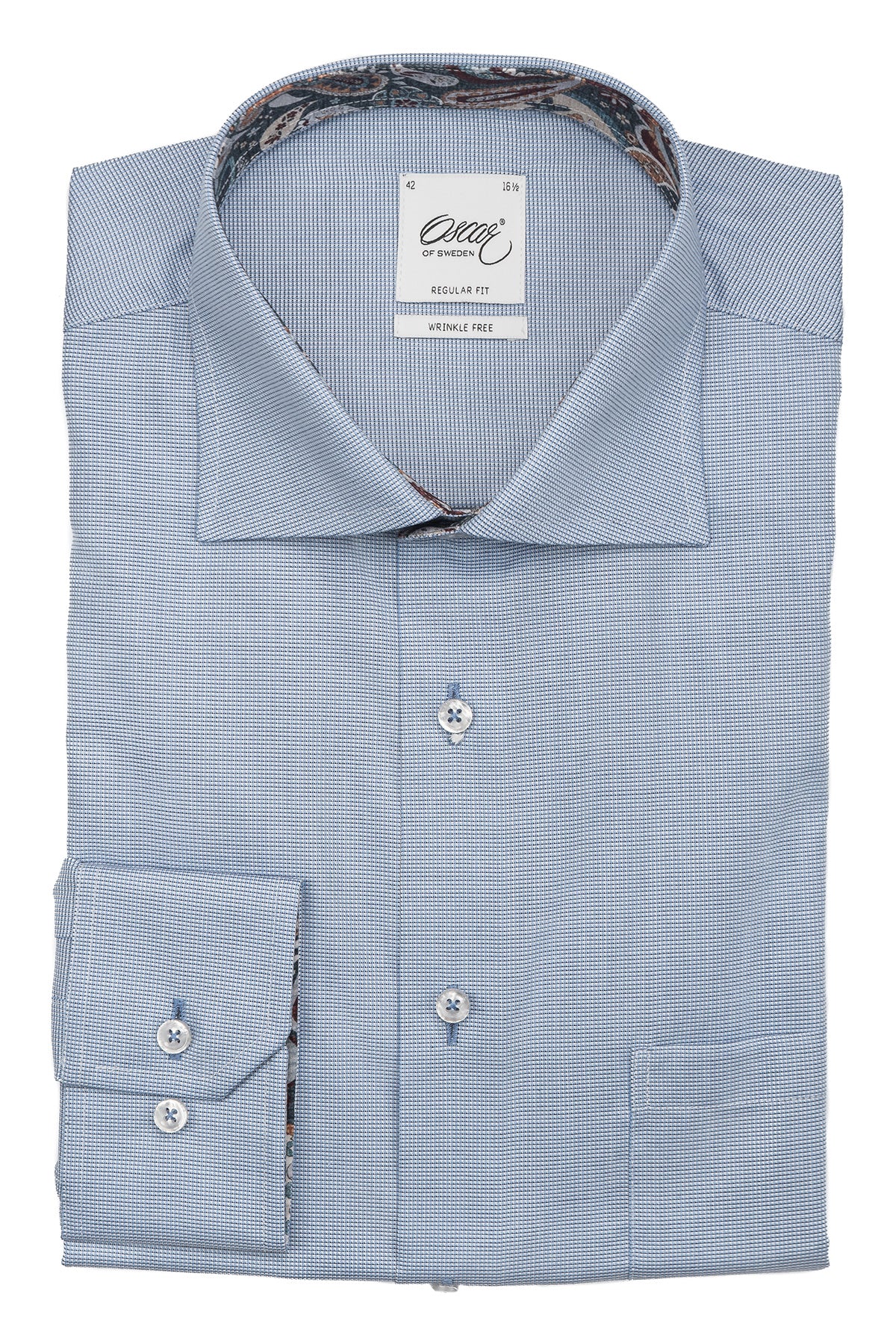 Light blue regular fit shirt with contrast details