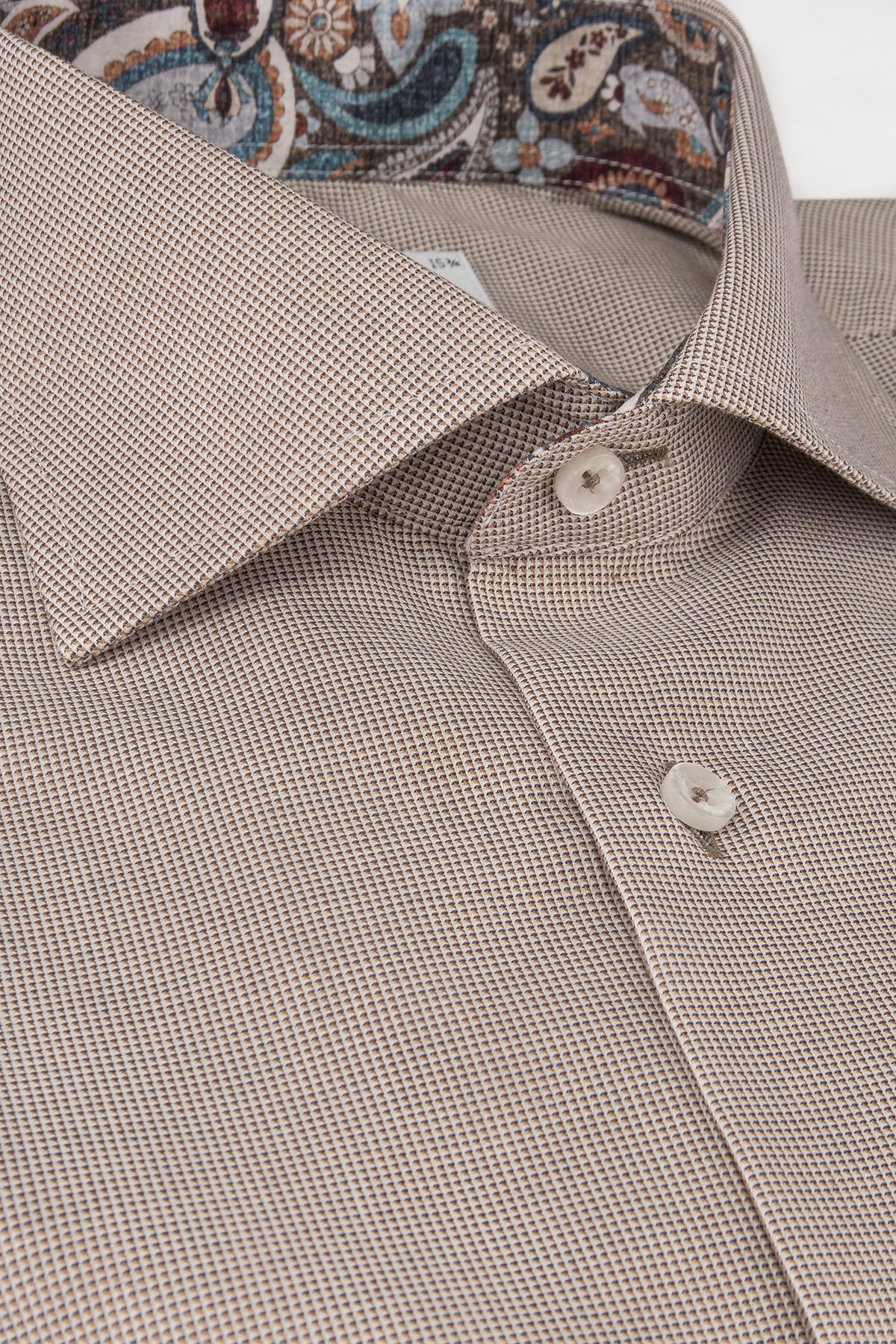 Beige regular fit shirt with contrast details