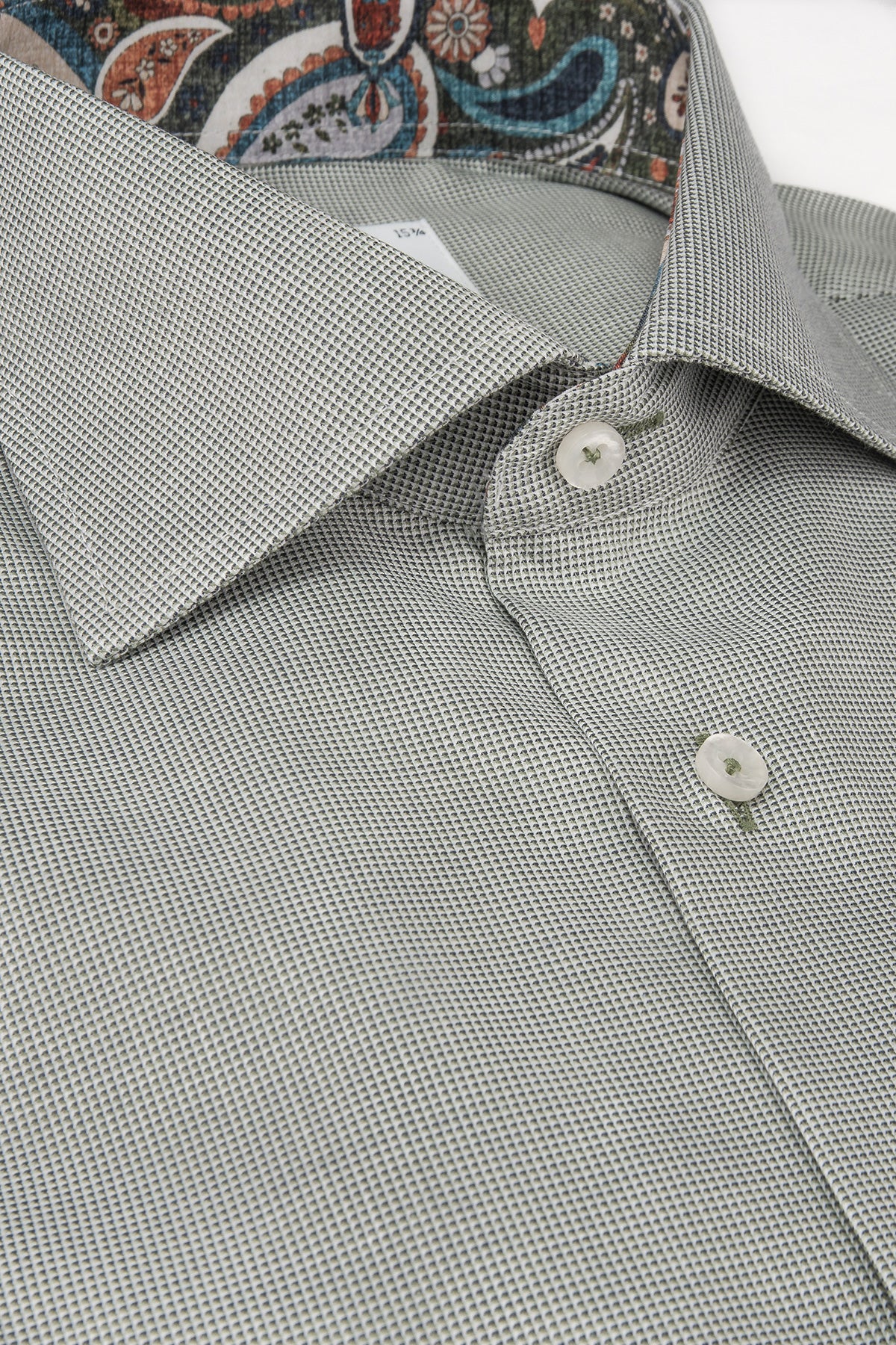 Green regular fit shirt with contrast details