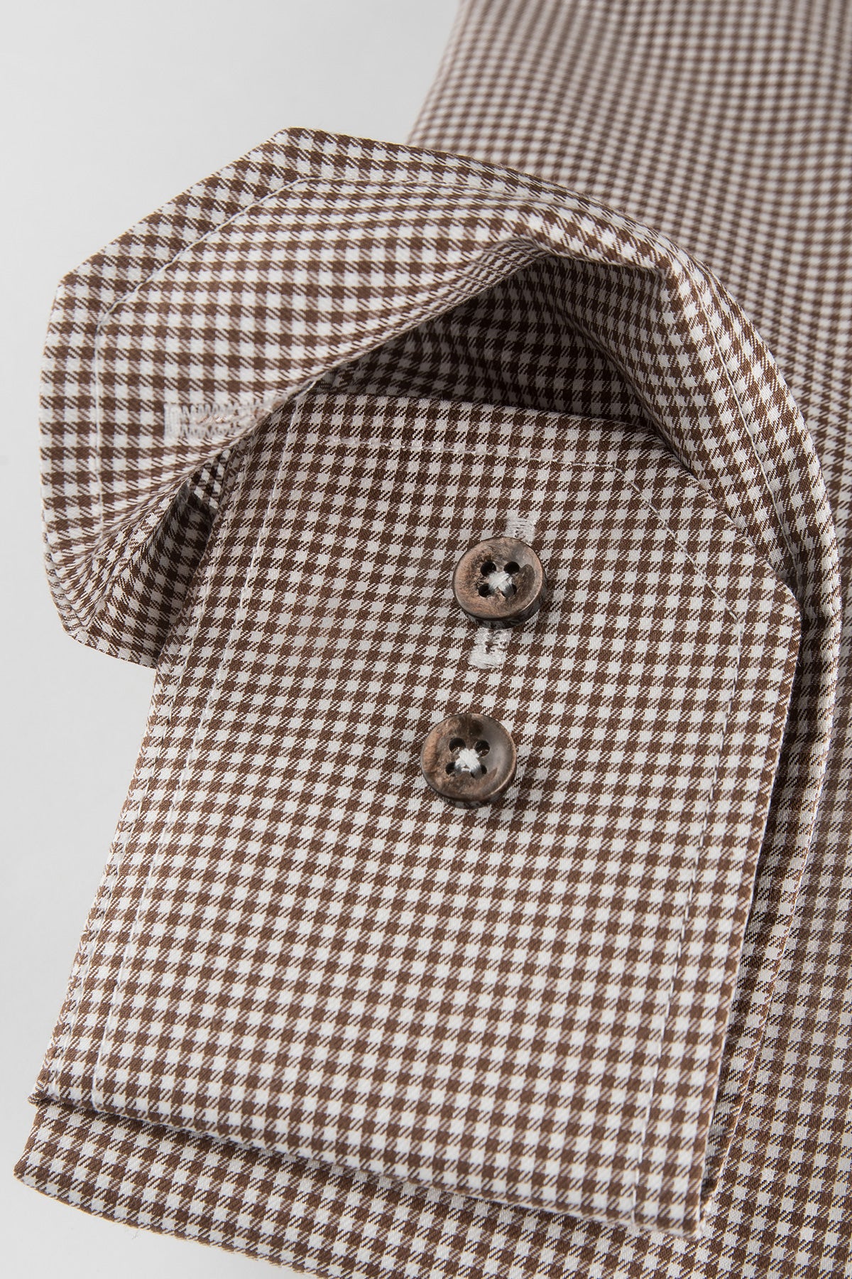 Brown checked slim fit shirt