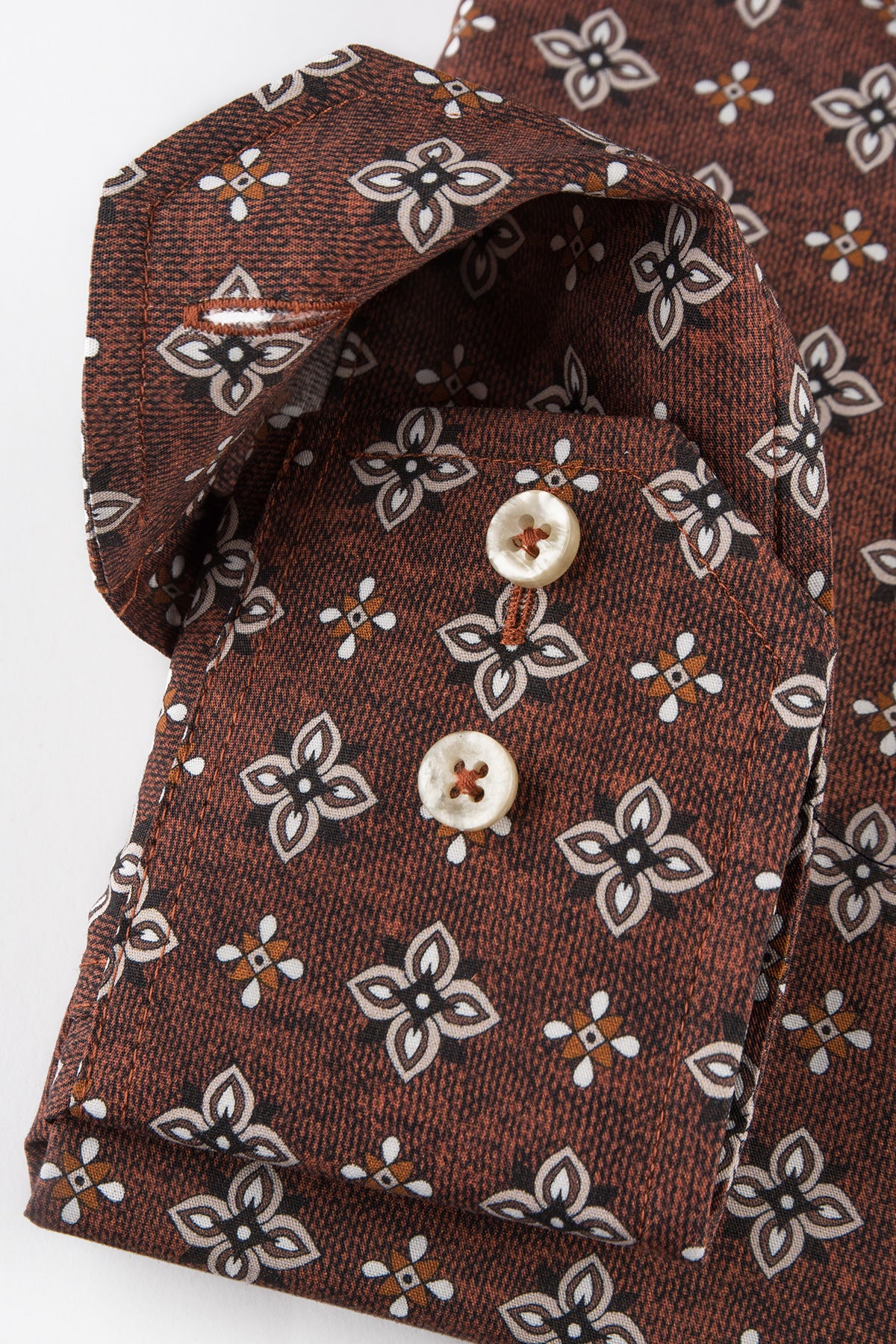 Rust printed regular fit shirt