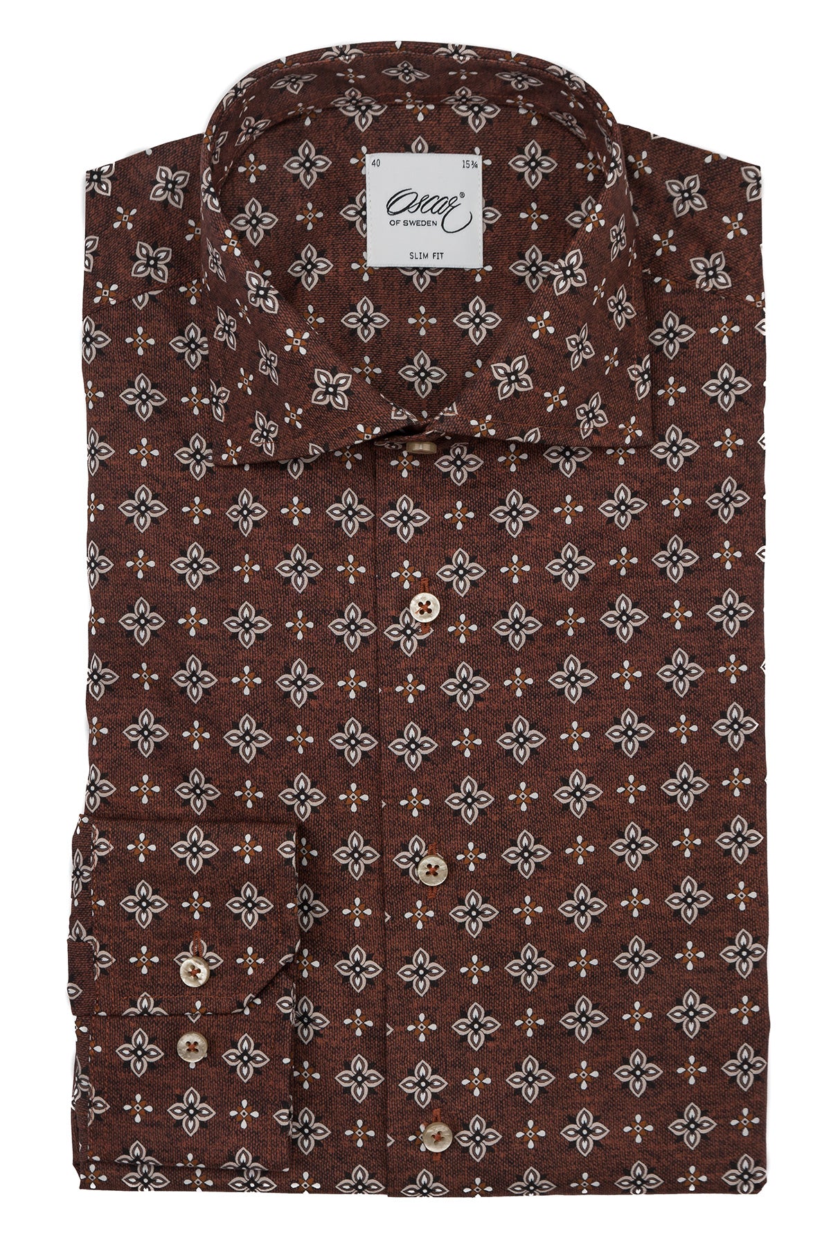 Rust printed slim fit shirt