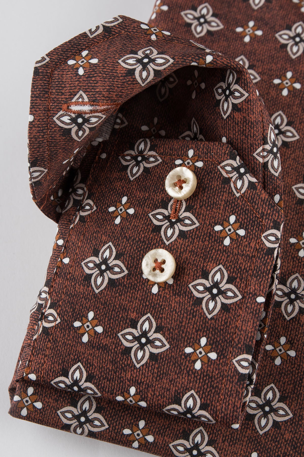 Rust printed slim fit shirt