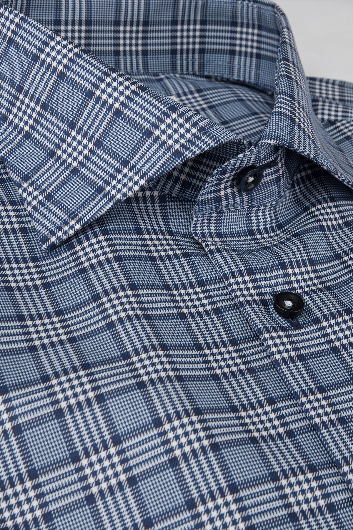 Blue checked slim fit shirt