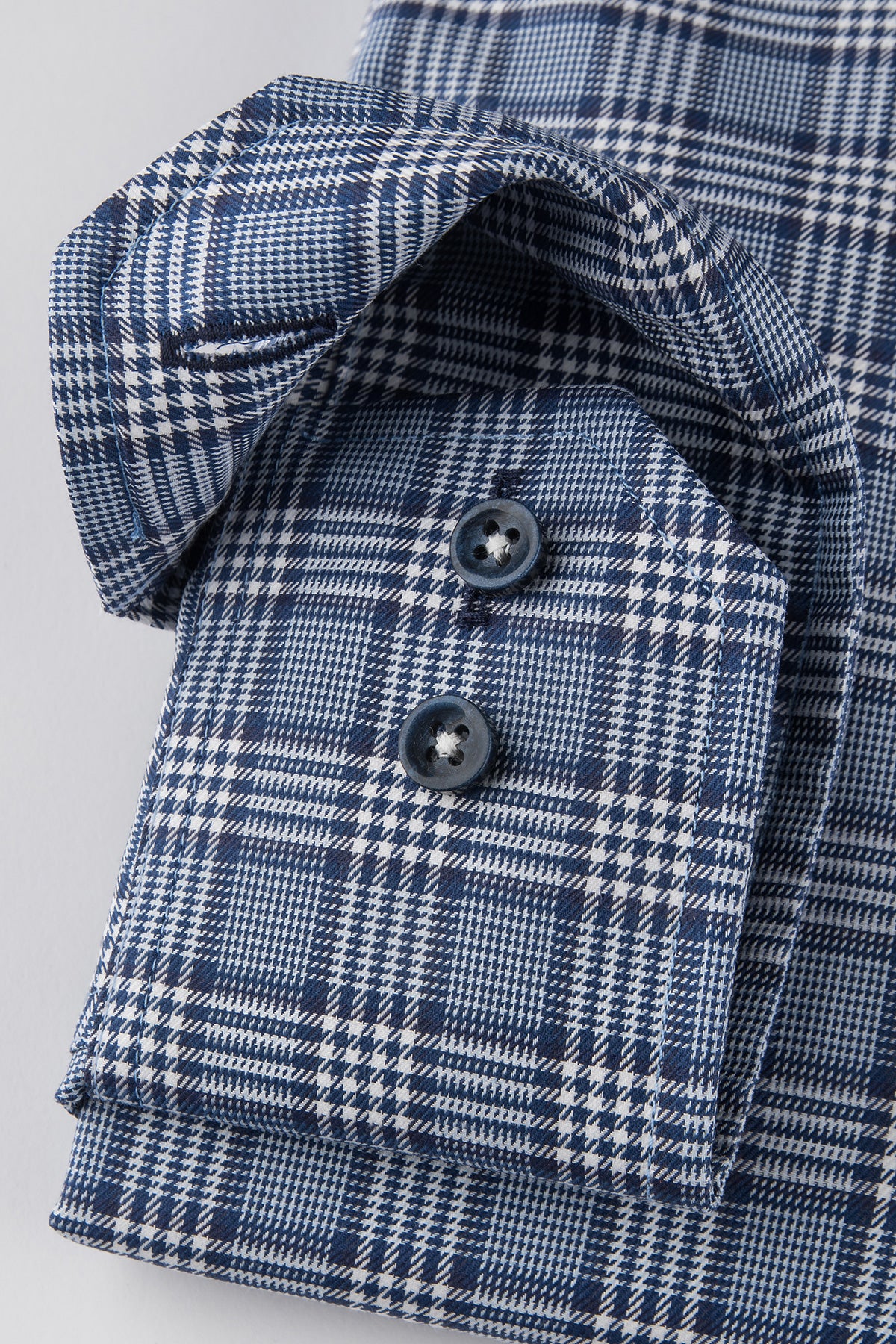 Blue checked regular fit extra long sleeves shirt