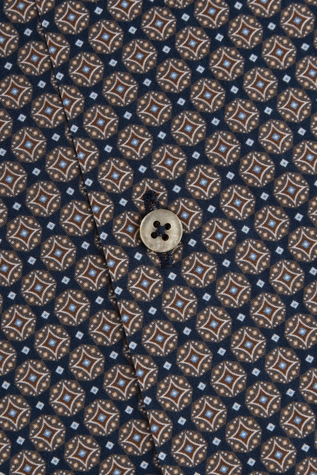 Navy medallion printed regular fit shirt
