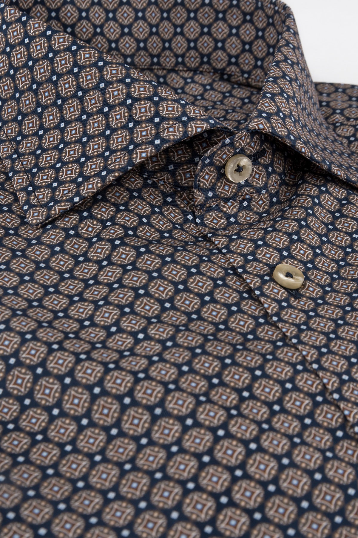 Navy medallion printed regular fit shirt