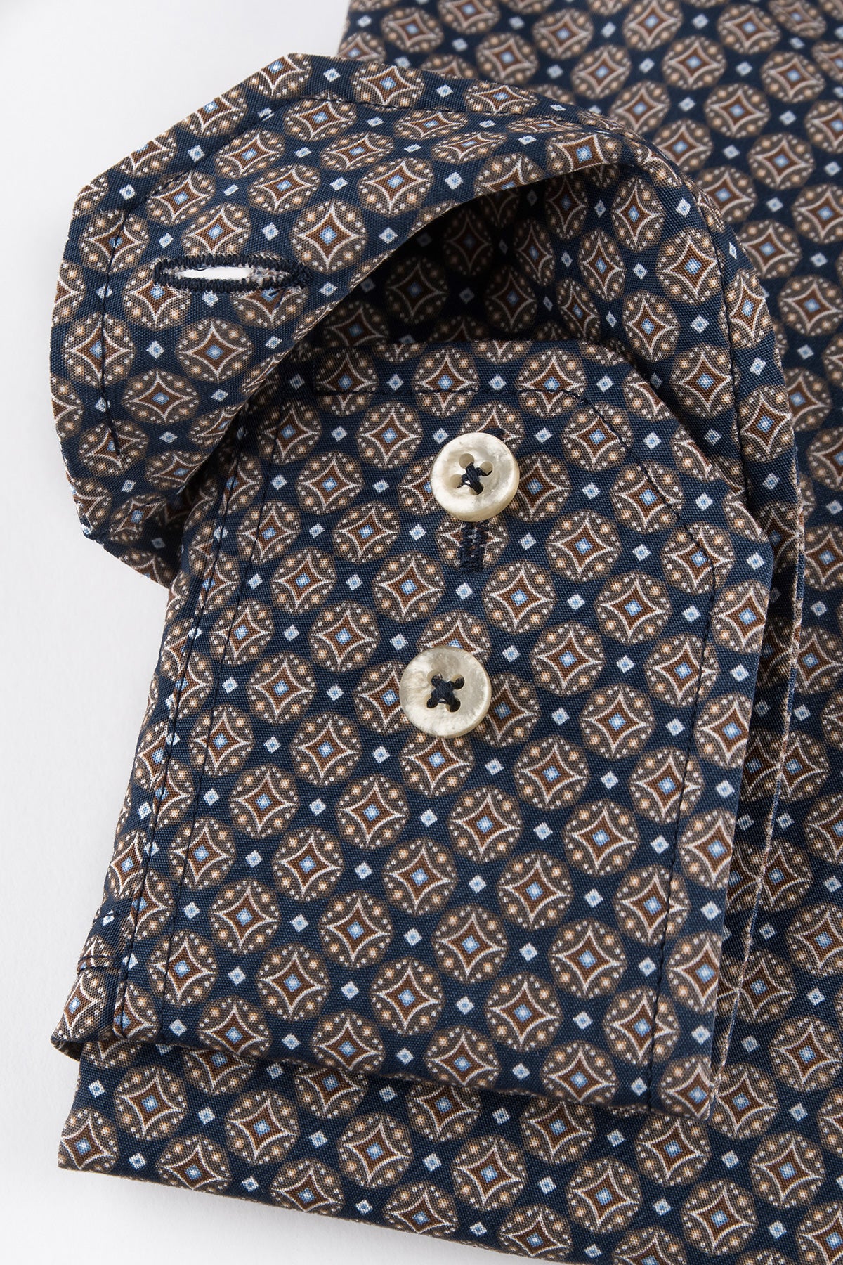 Navy medallion printed regular fit shirt