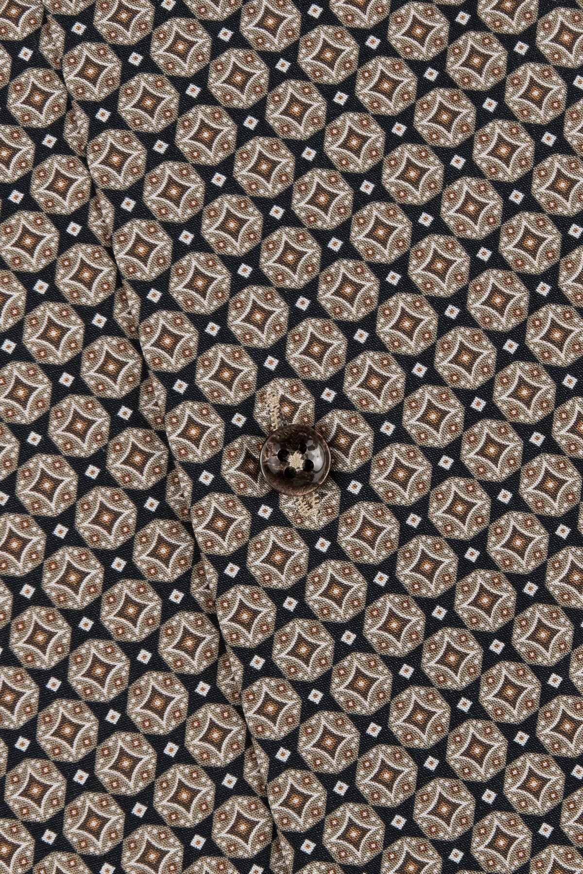 Brown medallion printed regular fit shirt