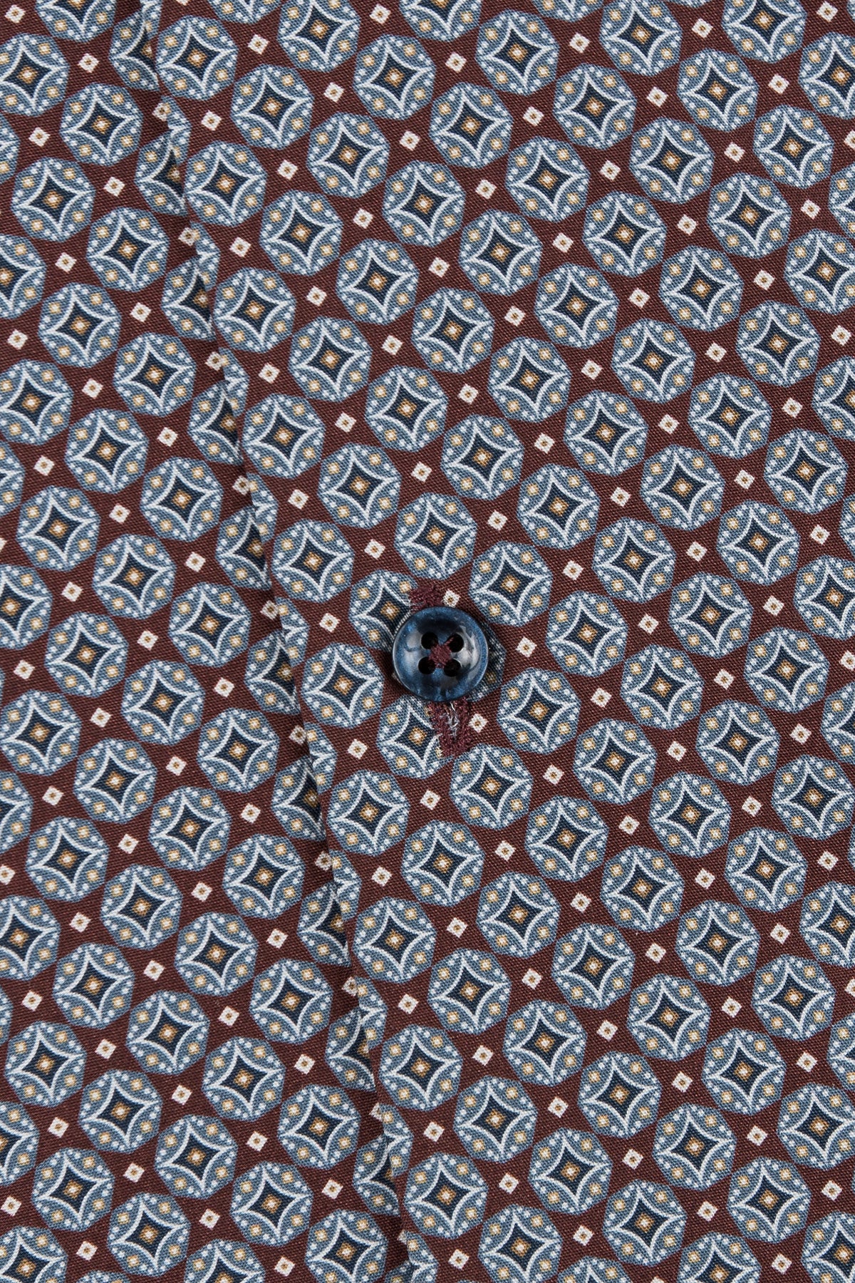Burgundy medallion printed regular fit shirt