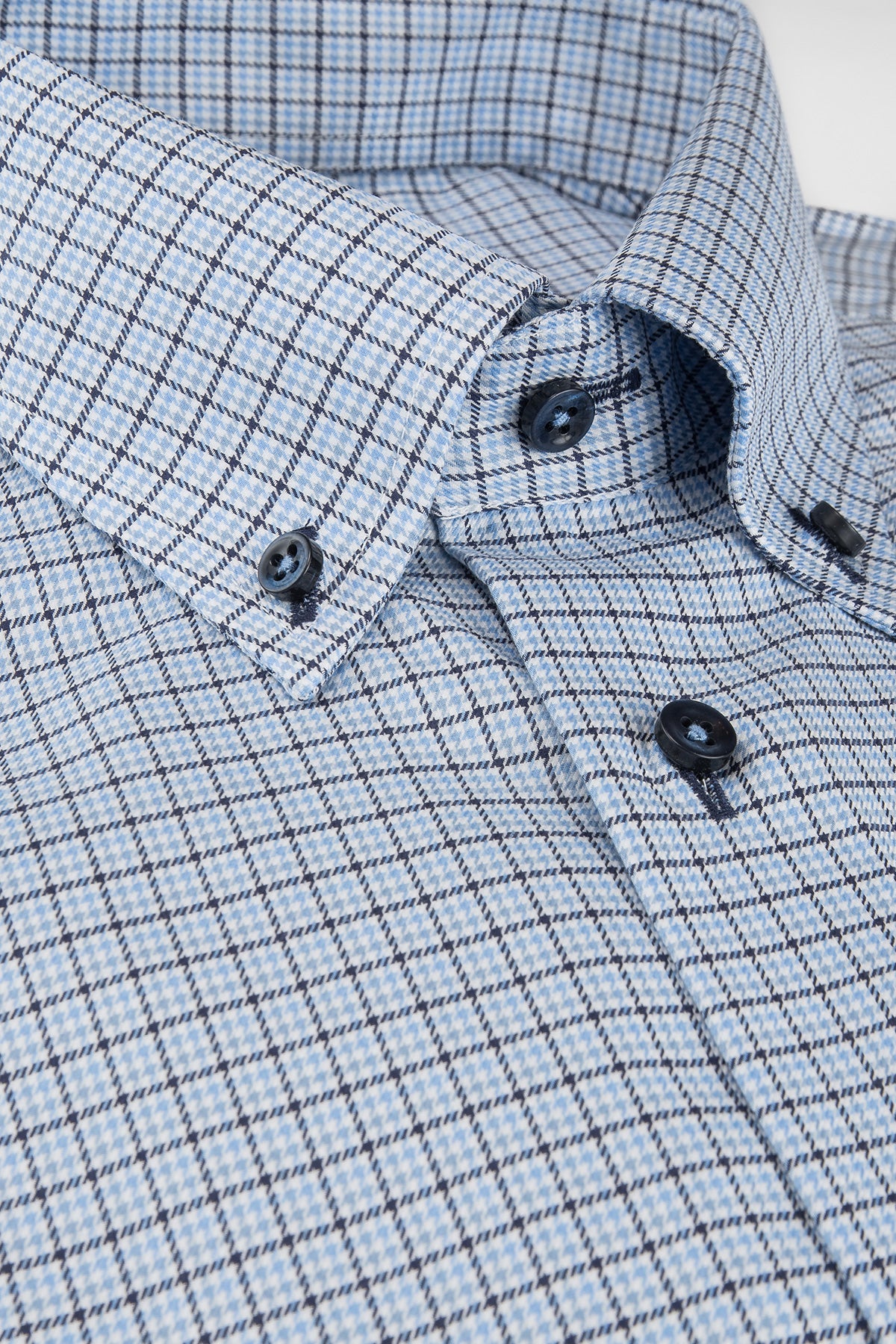 Light blue checked regular fit shirt