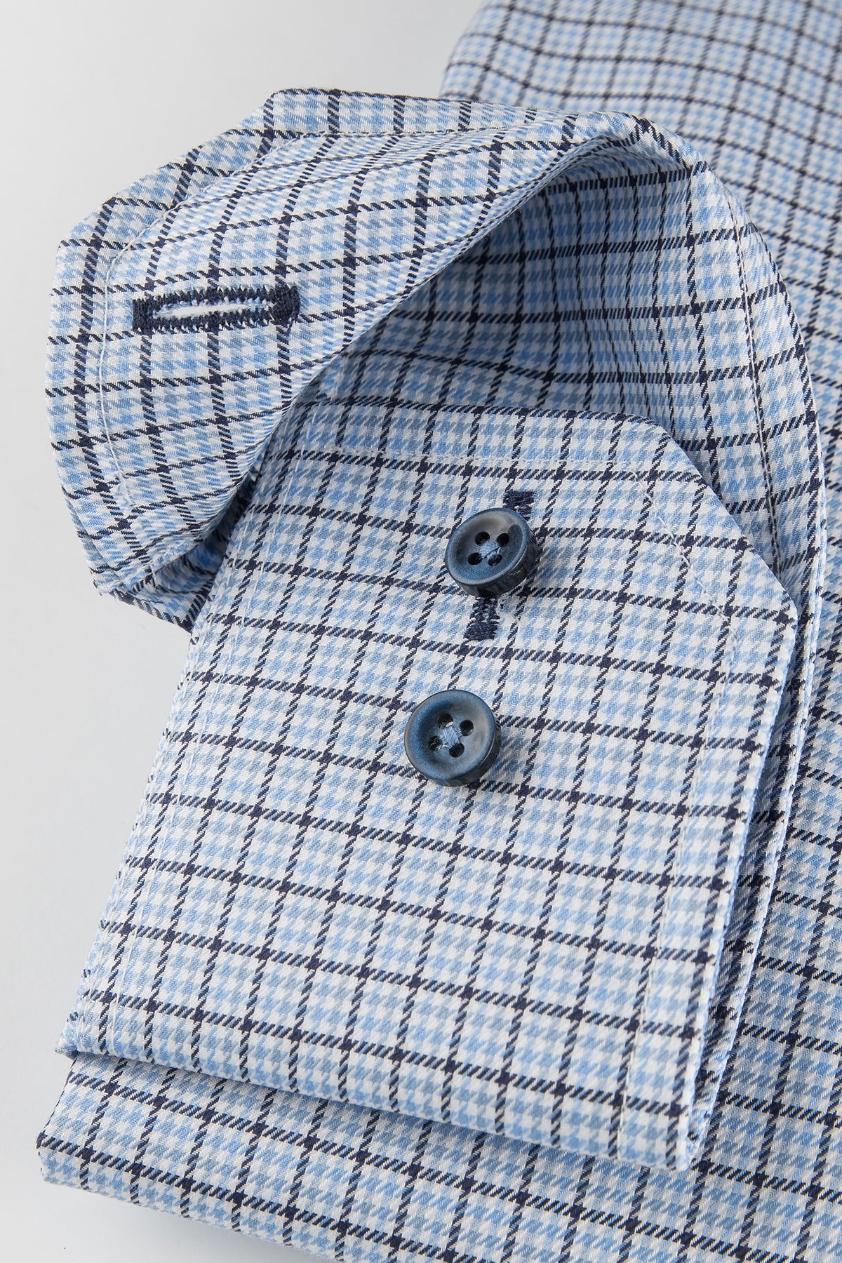 Light blue checked regular fit shirt