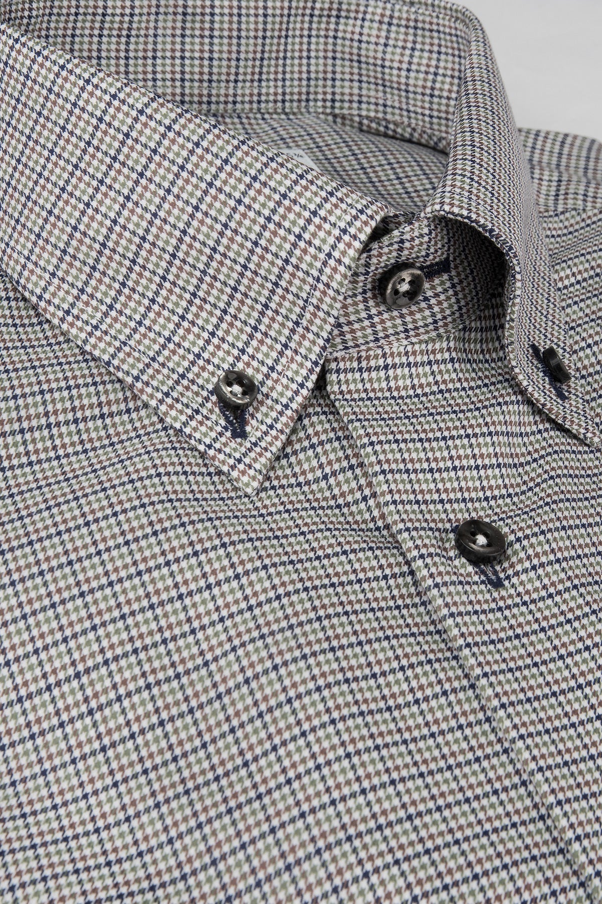 Green checked regular fit shirt