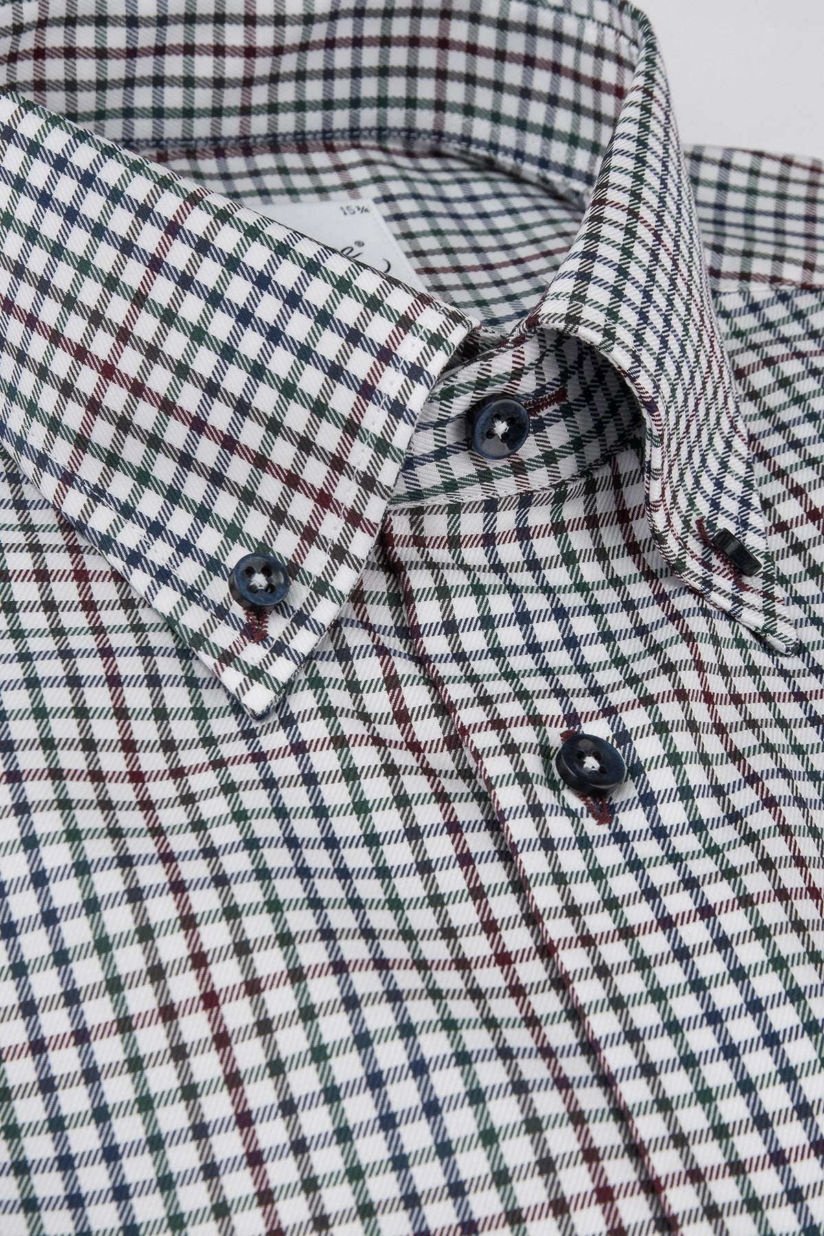 Multi color checked button down slim fit shirt
