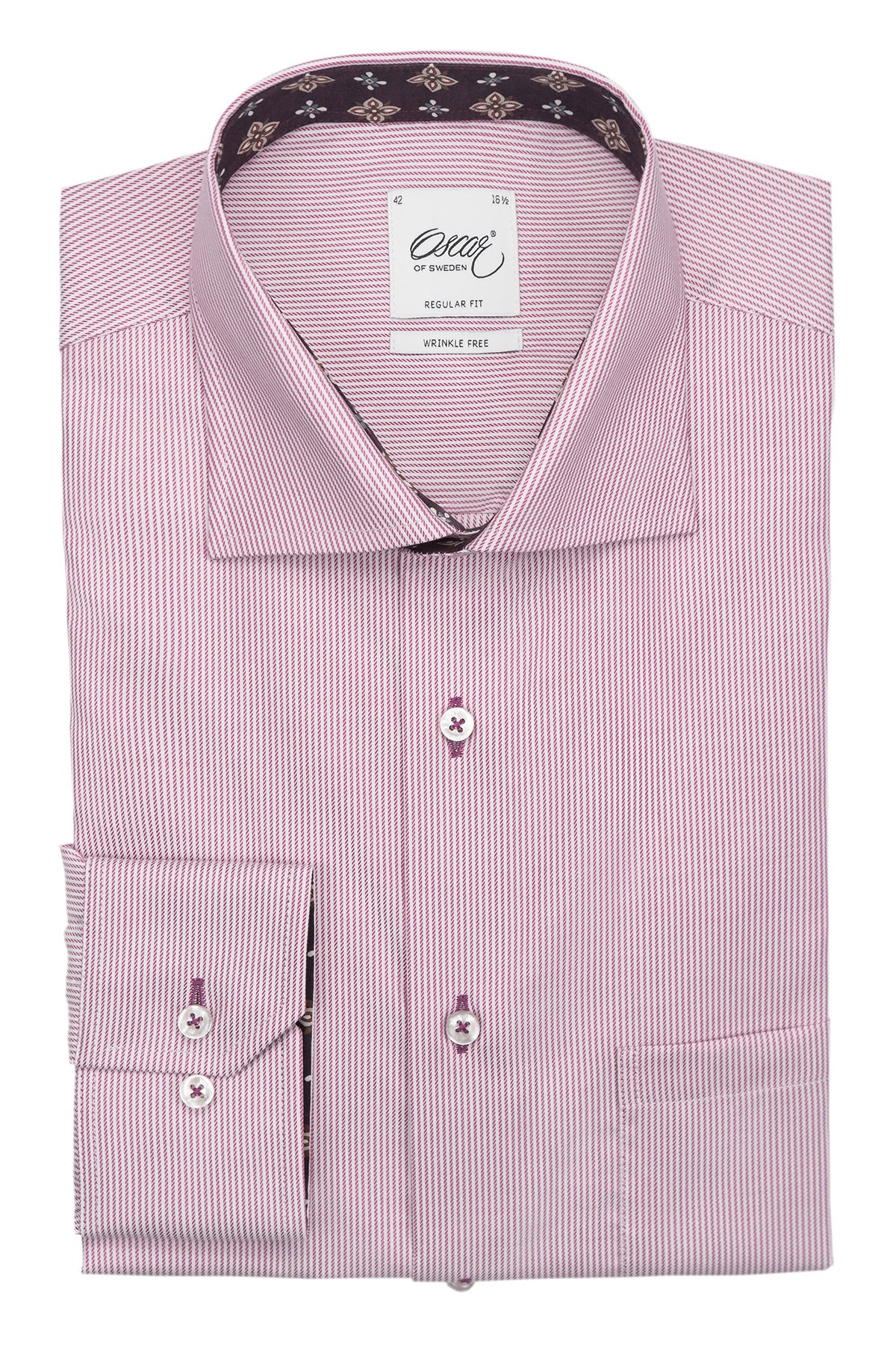 Pink regular fit shirt with contrast details