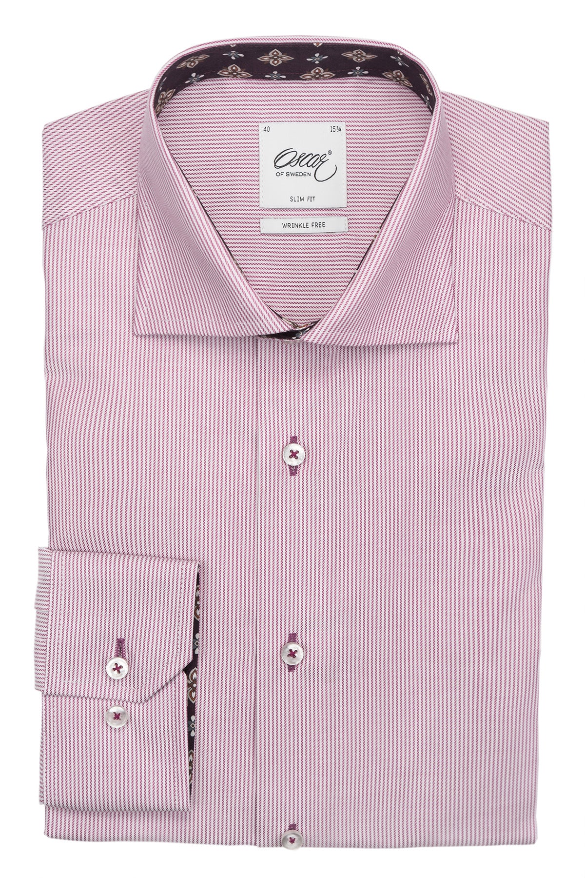 Pink slim fit shirt with contrast details