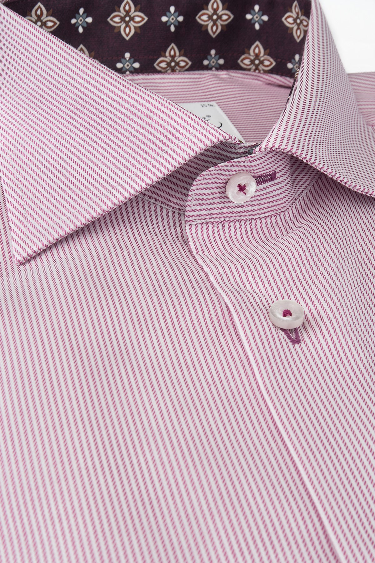 Pink slim fit shirt with contrast details
