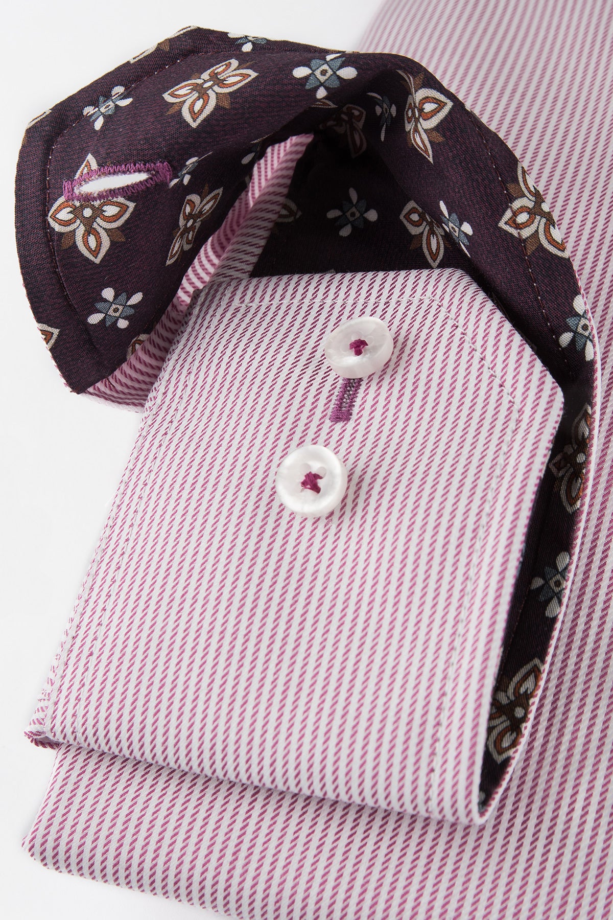 Pink slim fit shirt with contrast details