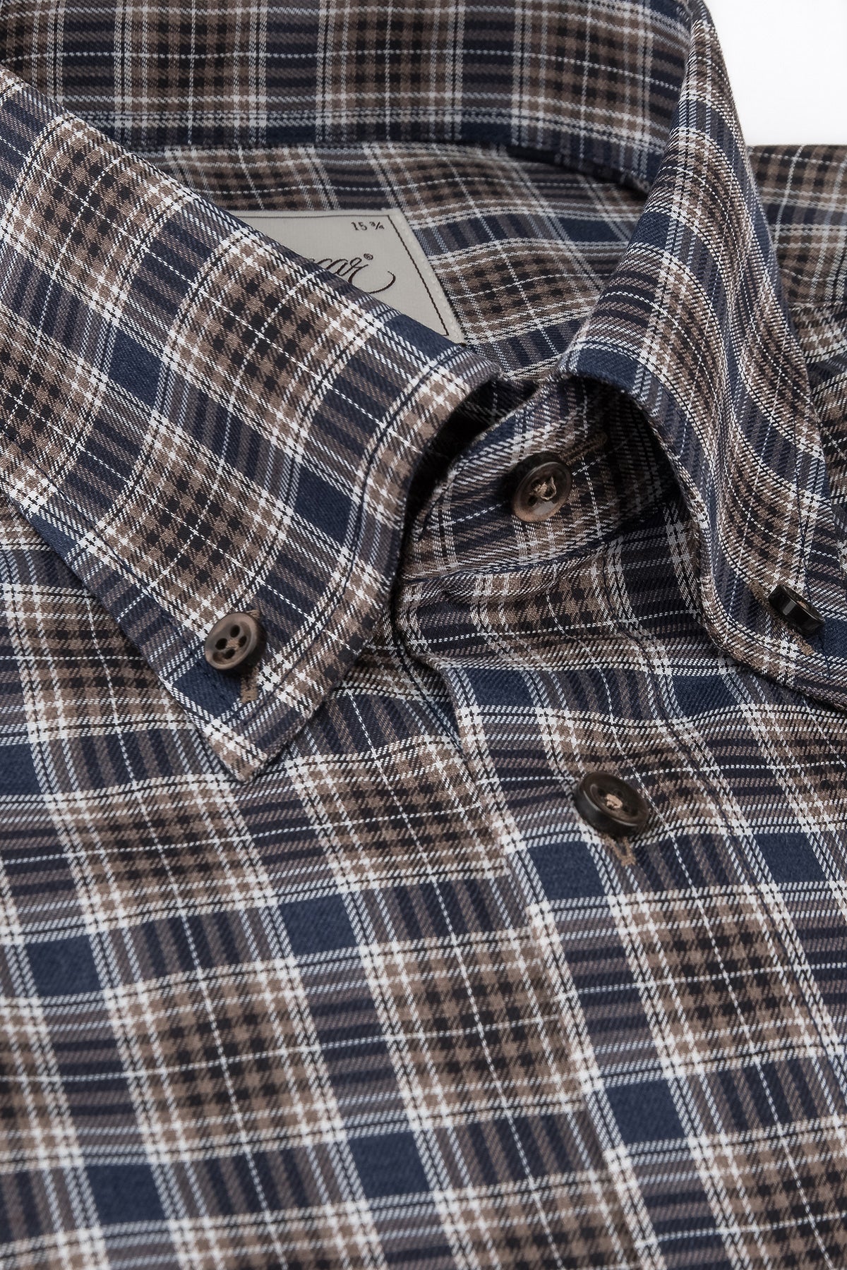 Blue and brown checked regular fit shirt