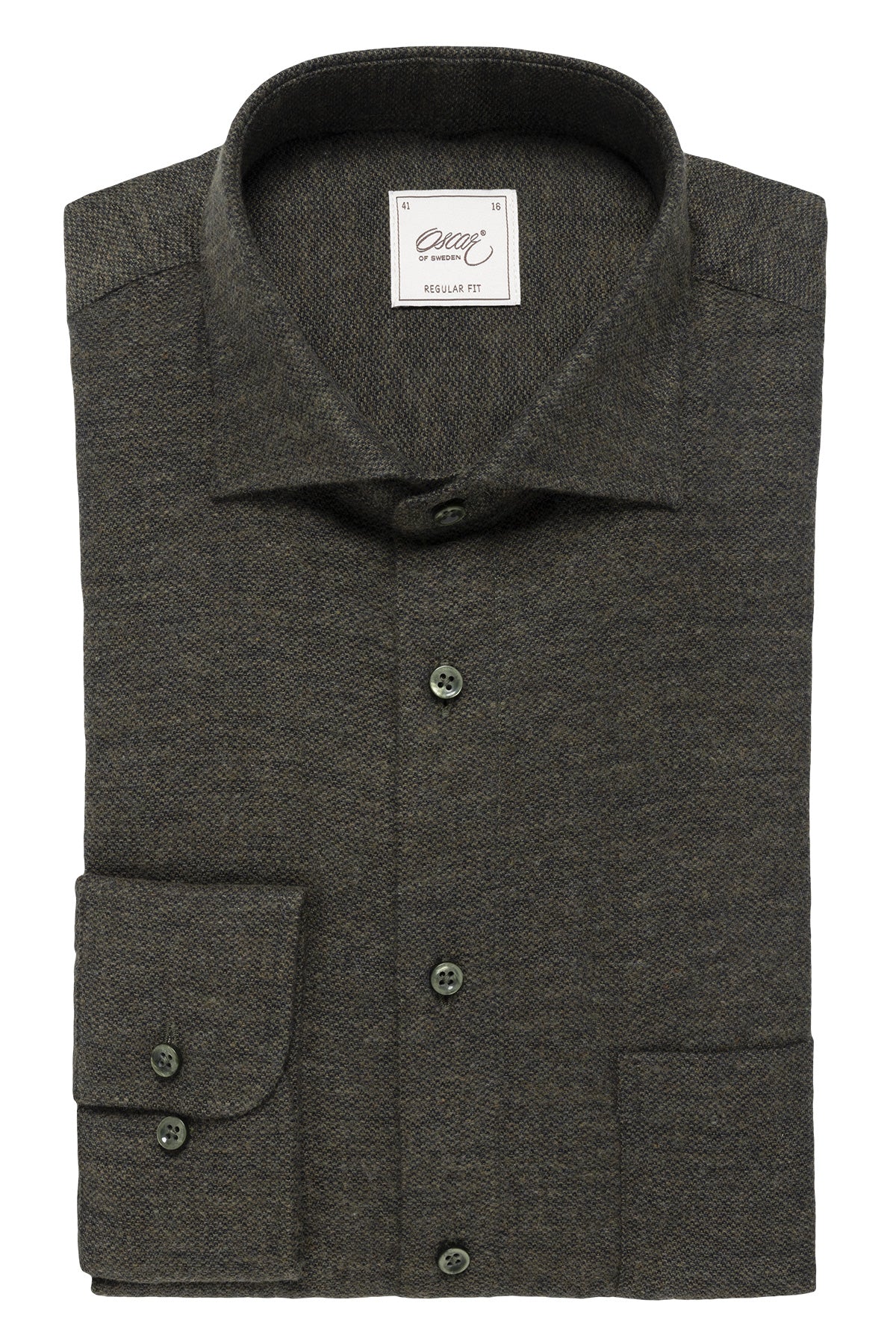 Green dobby regular fit shirt