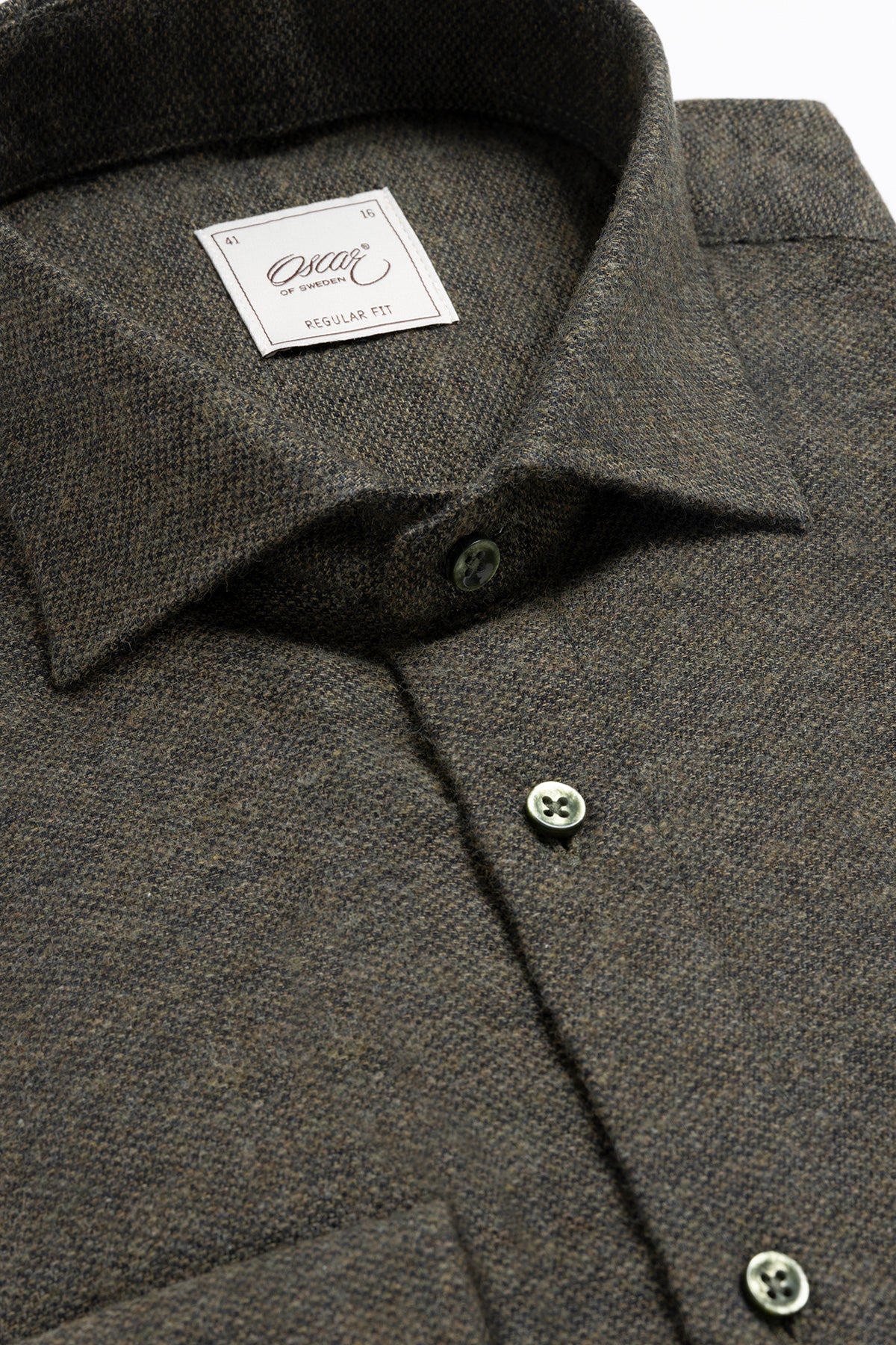 Green dobby regular fit shirt
