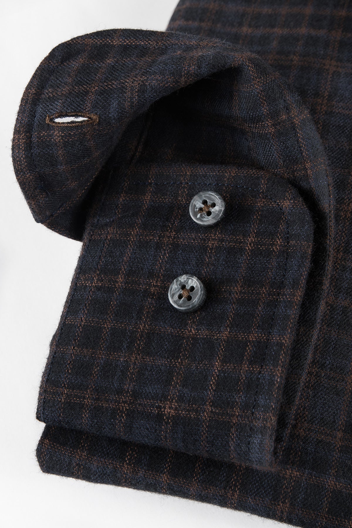 Brown checked flannel shirt regular fit