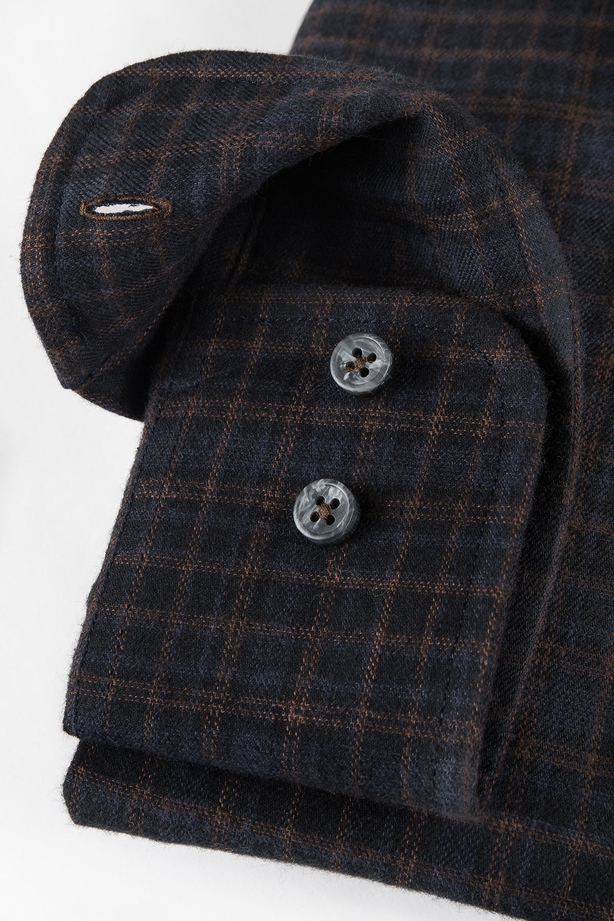 Brown checked regular fit flannel shirt