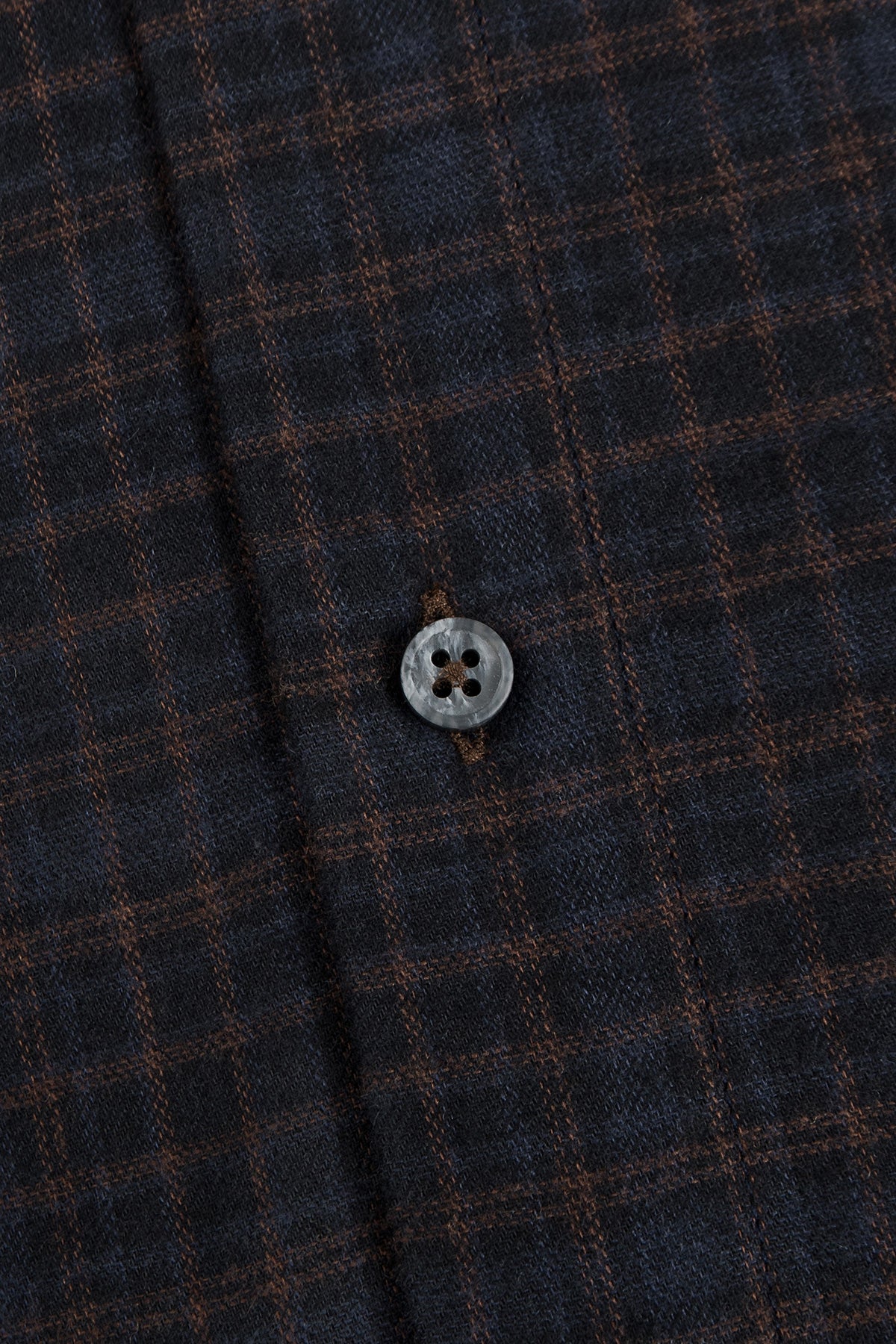Brown checked slim fit flannel shirt