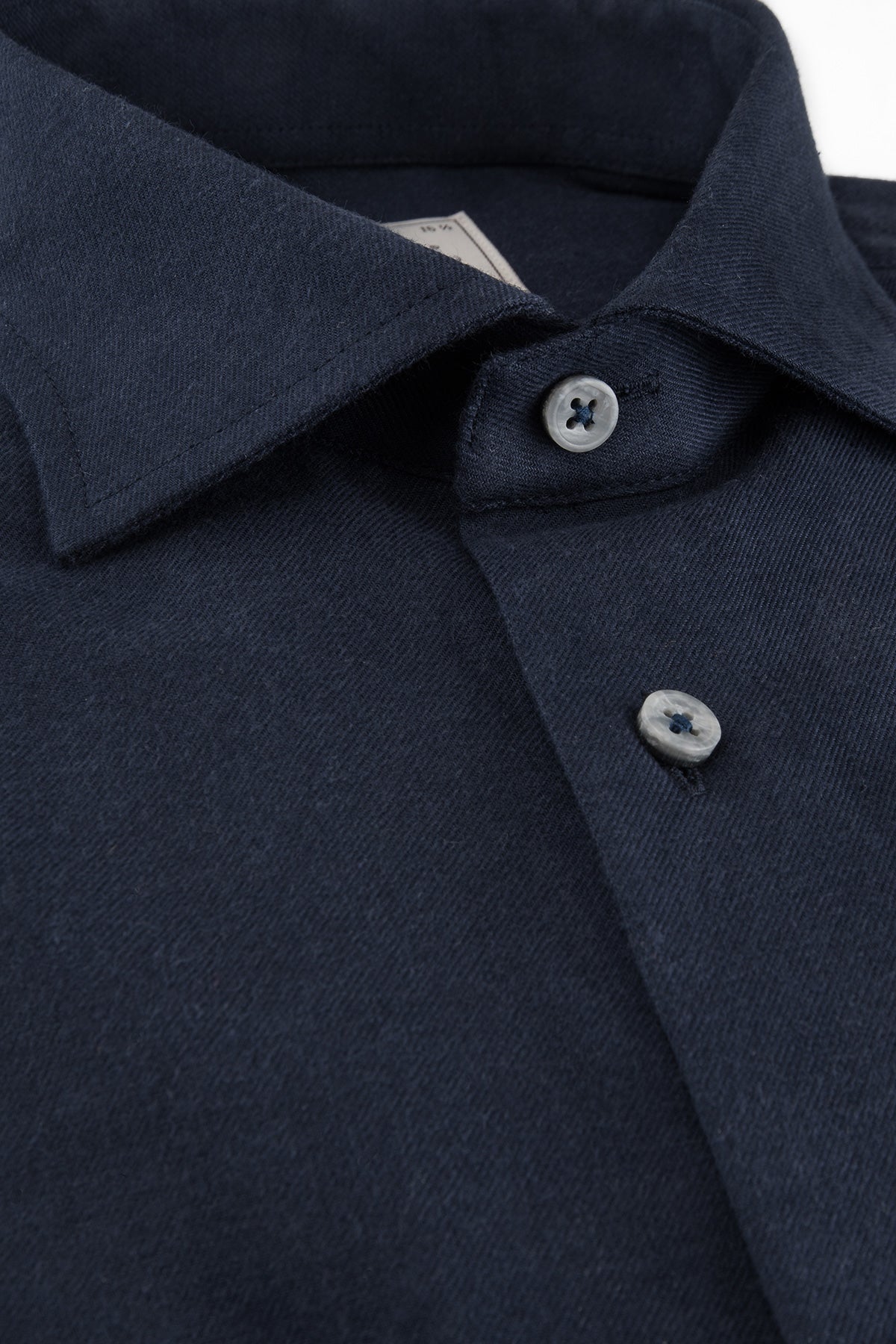 Navy blue regular fit flannel shirt