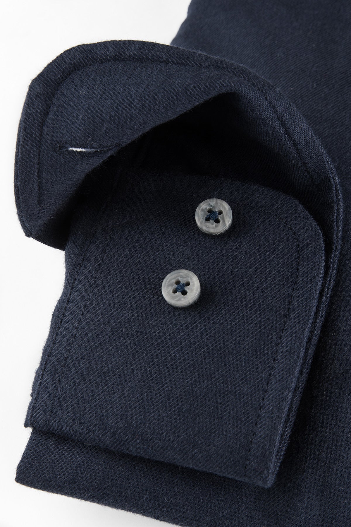 Navy blue regular fit flannel shirt
