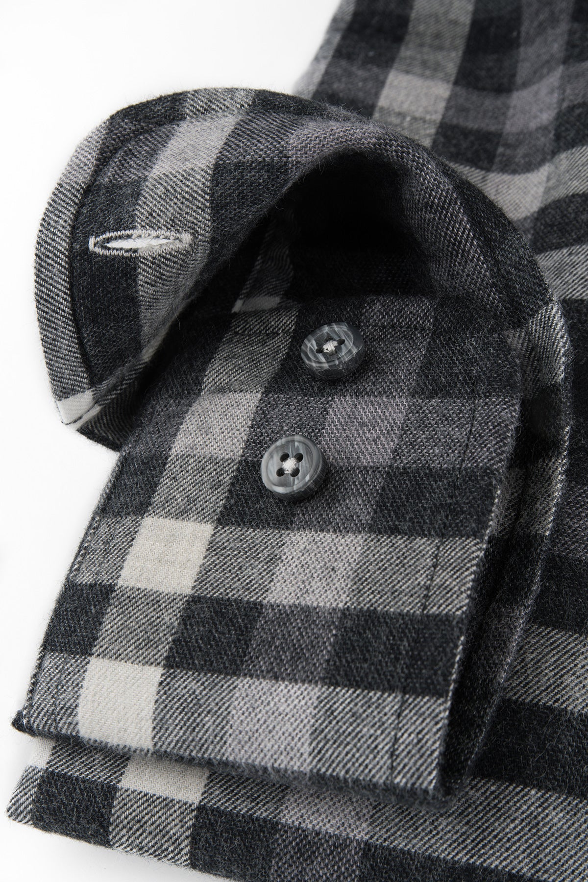 Black checked regular fit flannel shirt