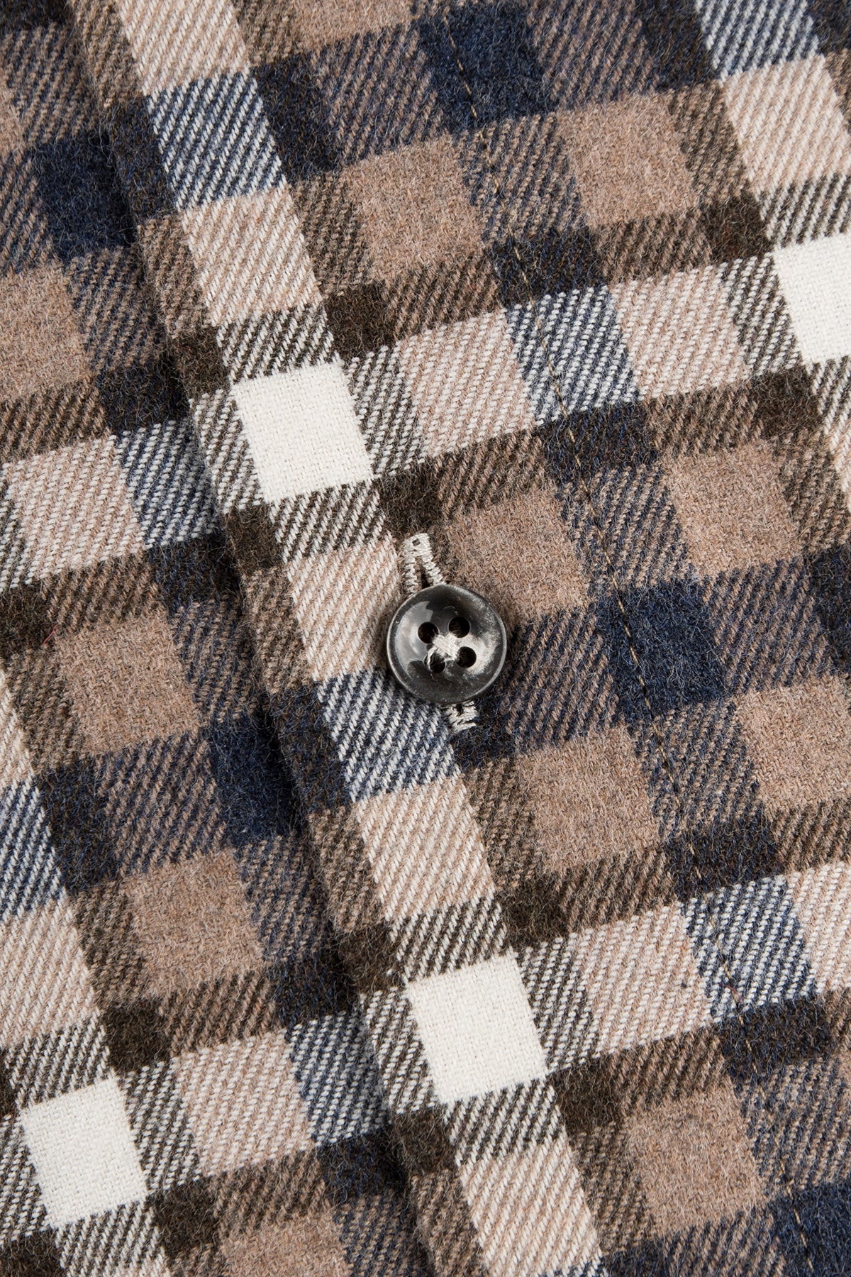 Brown checked regular fit flannel shirt